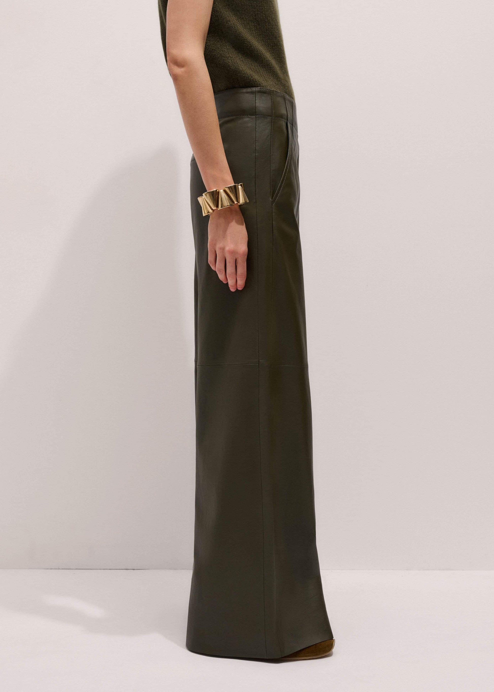 ME and EM Clothing Olive Green Wide-Leg Pant