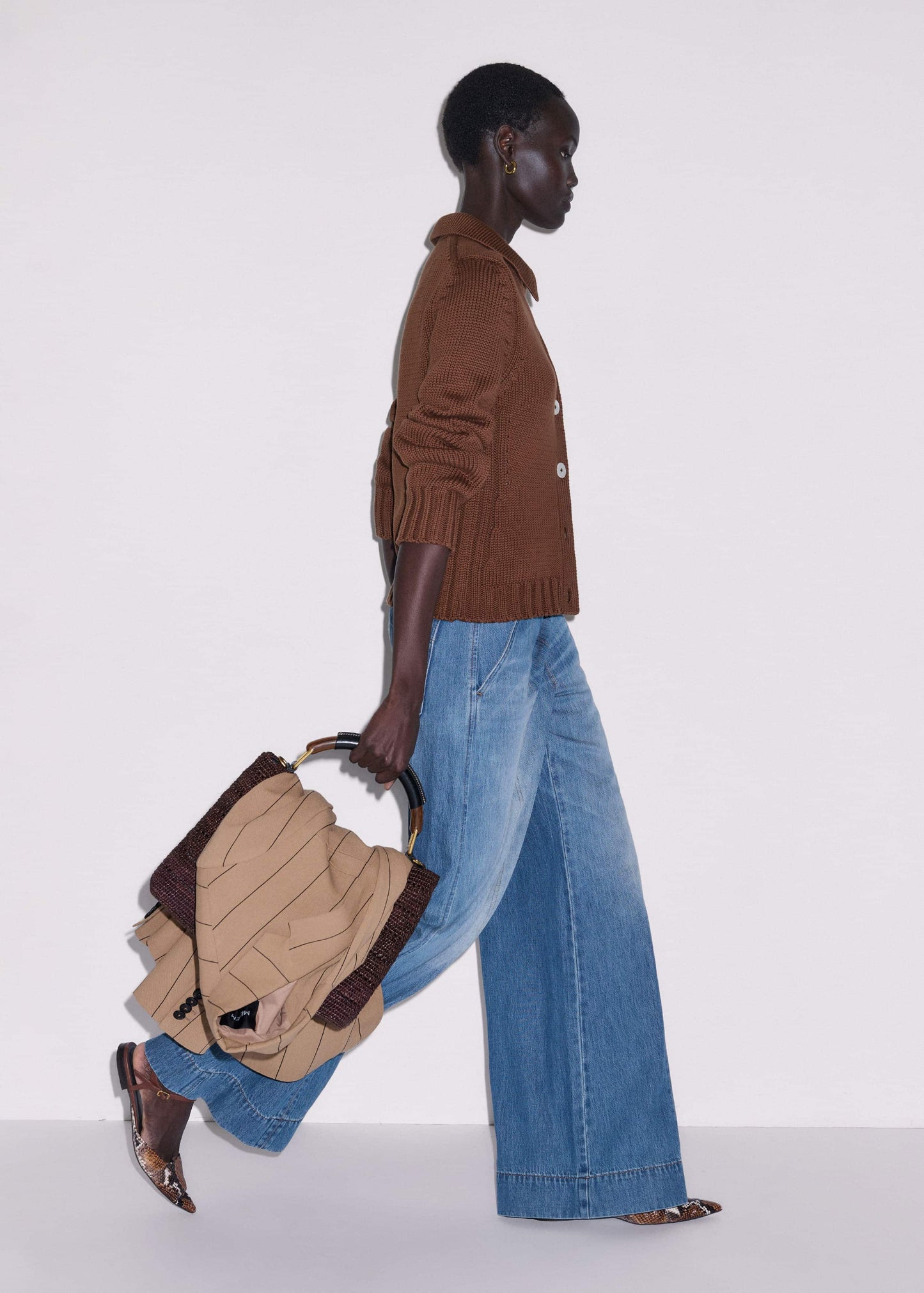 ME and EM Clothing Mid-Blue High Waist Wide Jean