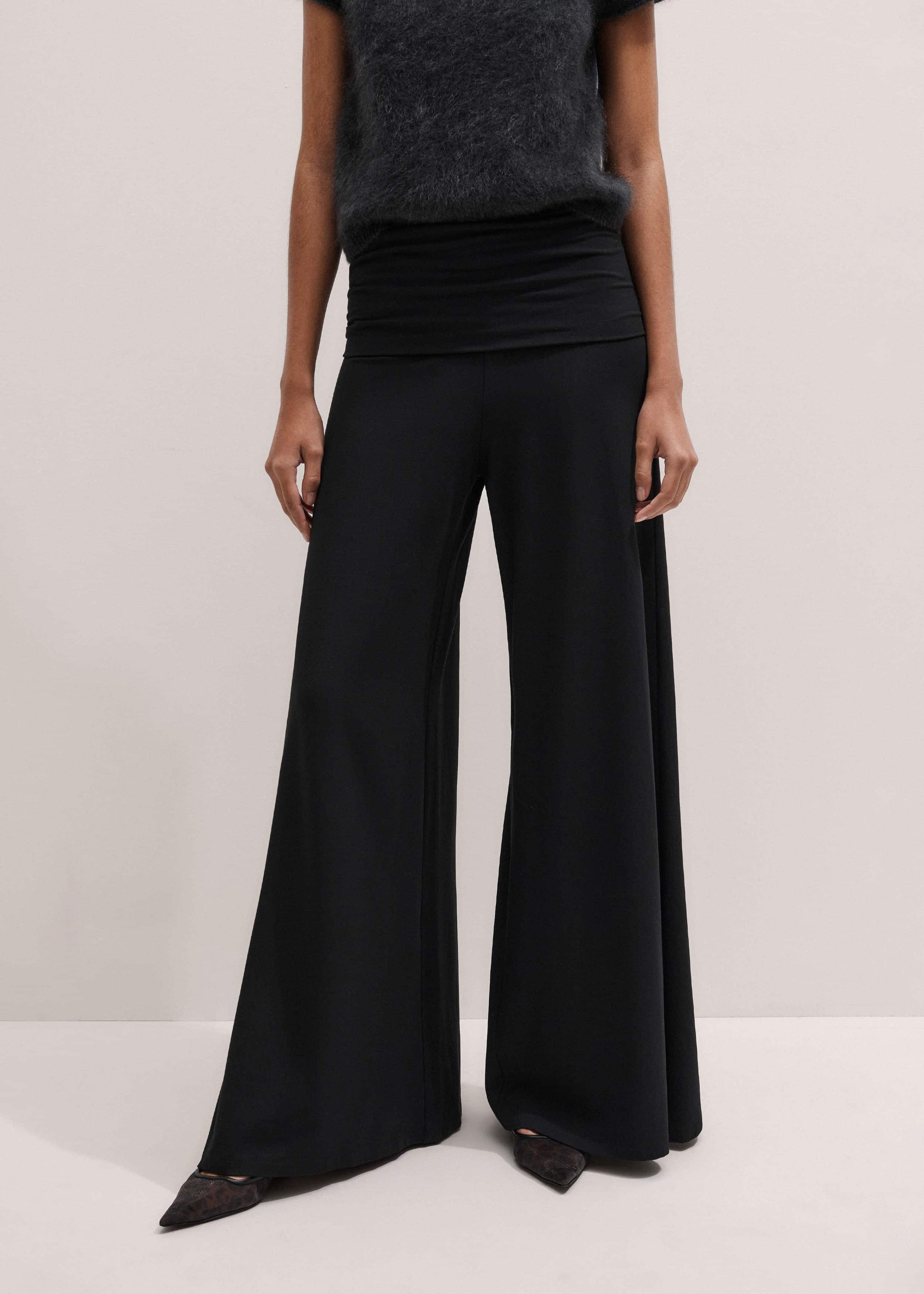 ME and EM Clothing Black Super Wide Palazzo Pant