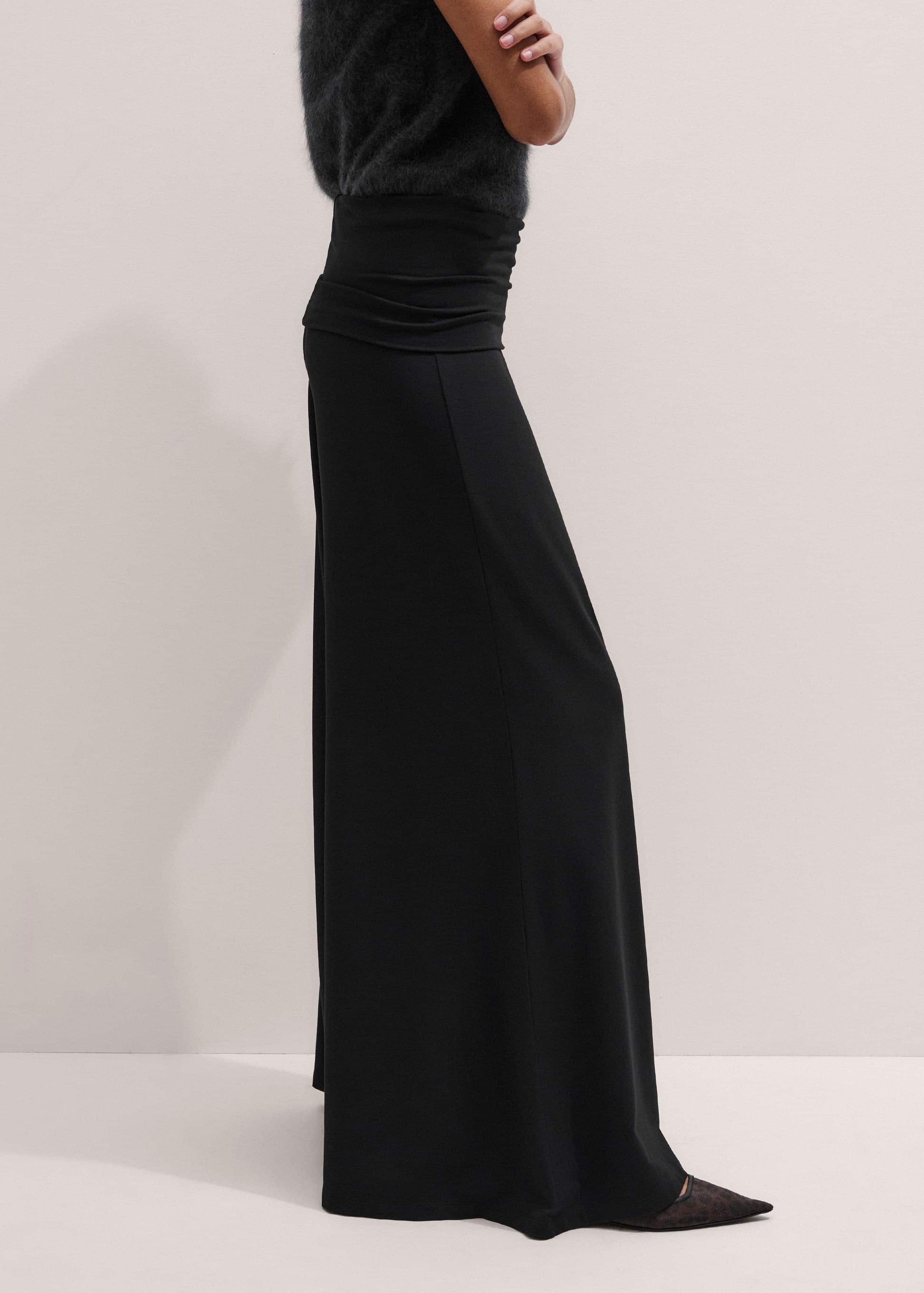 ME and EM Clothing Black Super Wide Palazzo Pant