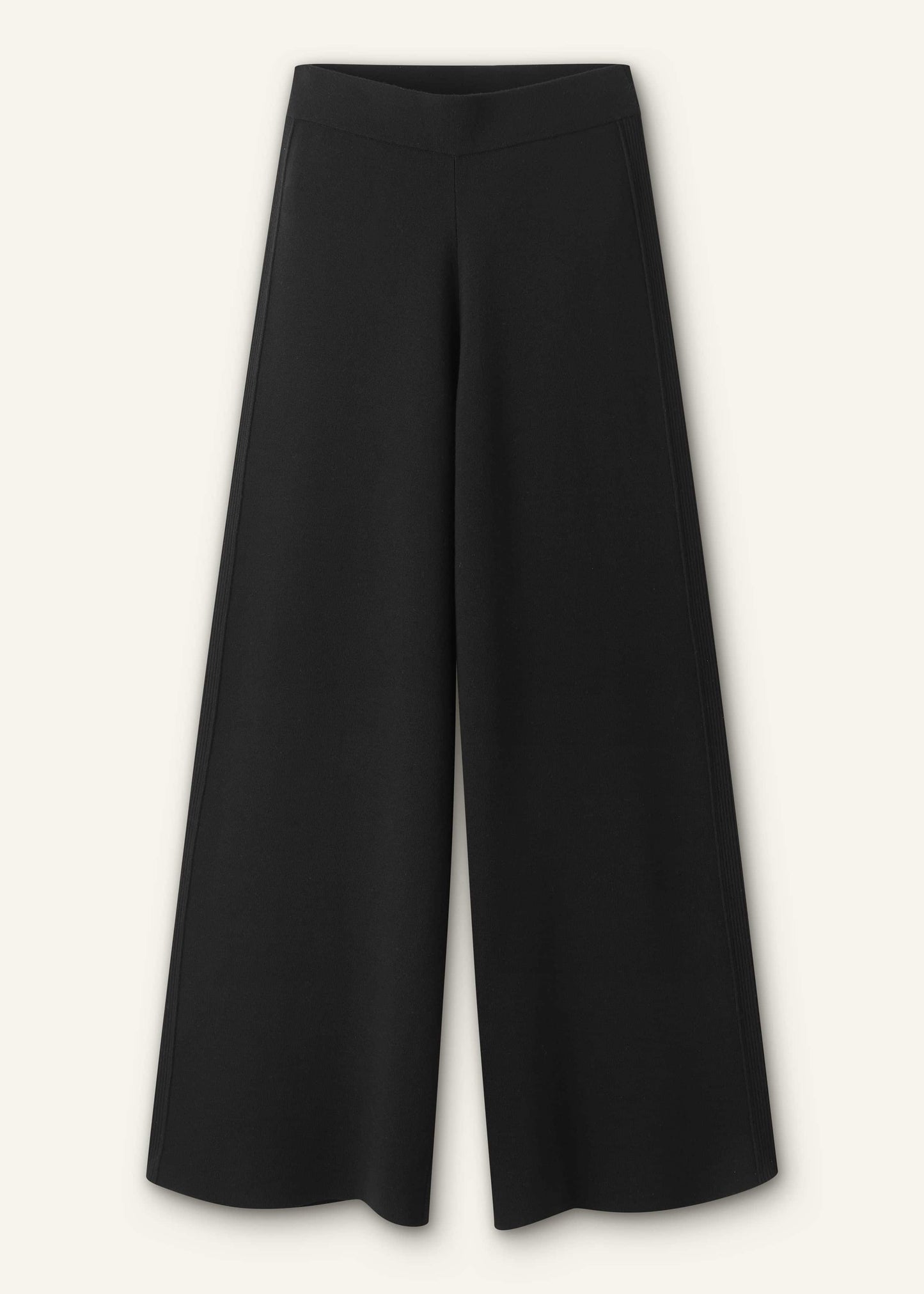 ME and EM Clothing Black Silk Knit Evening Palazzo Pant