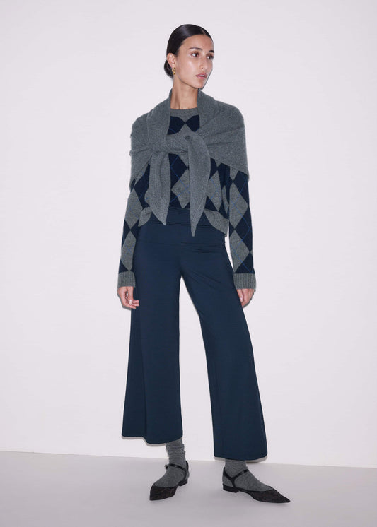 ME and EM Clothing Crop Palazzo Pant - Dark Navy Travel Pants |Vacation Shop