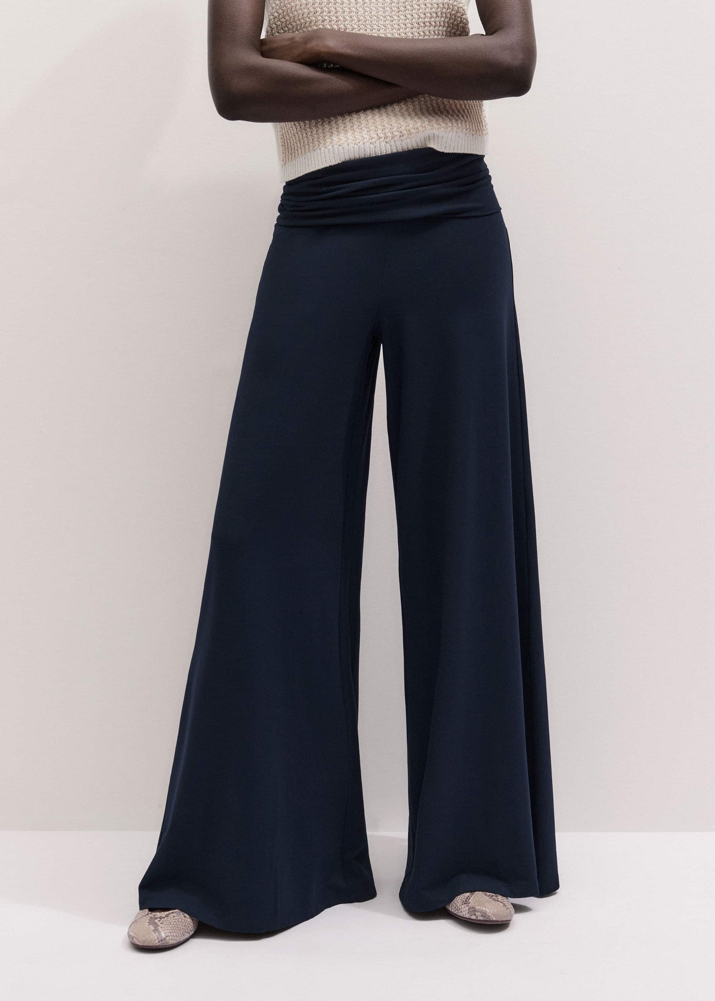 ME and EM Clothing Navy Super Wide Palazzo Pant