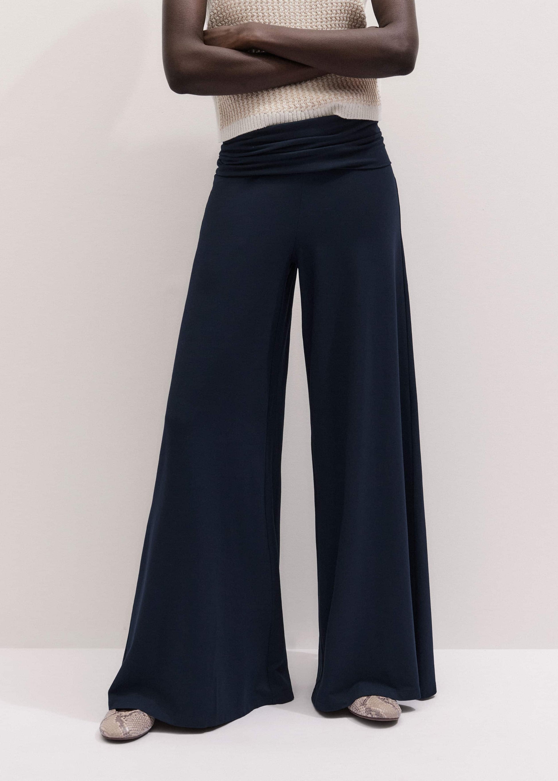 ME and EM Clothing Navy Super Wide Palazzo Pant