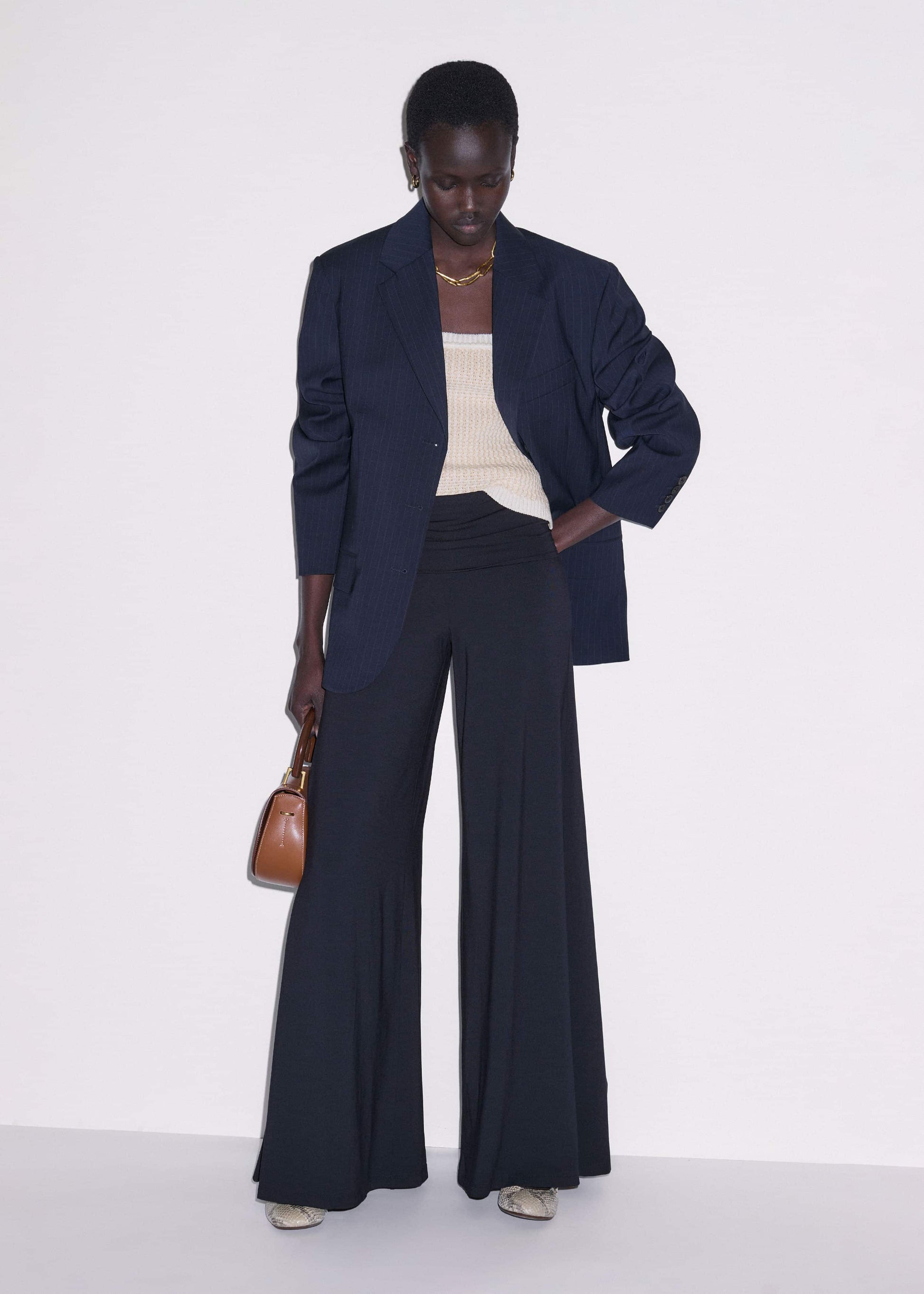 ME and EM Clothing Navy Super Wide Palazzo Pant