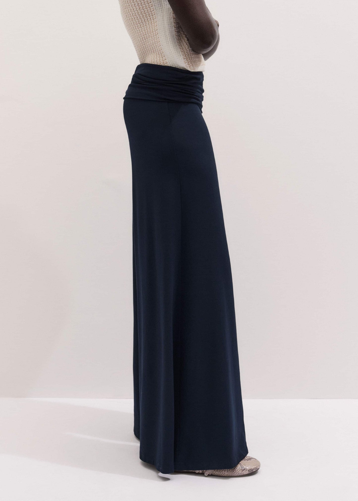 ME and EM Clothing Navy Super Wide Palazzo Pant