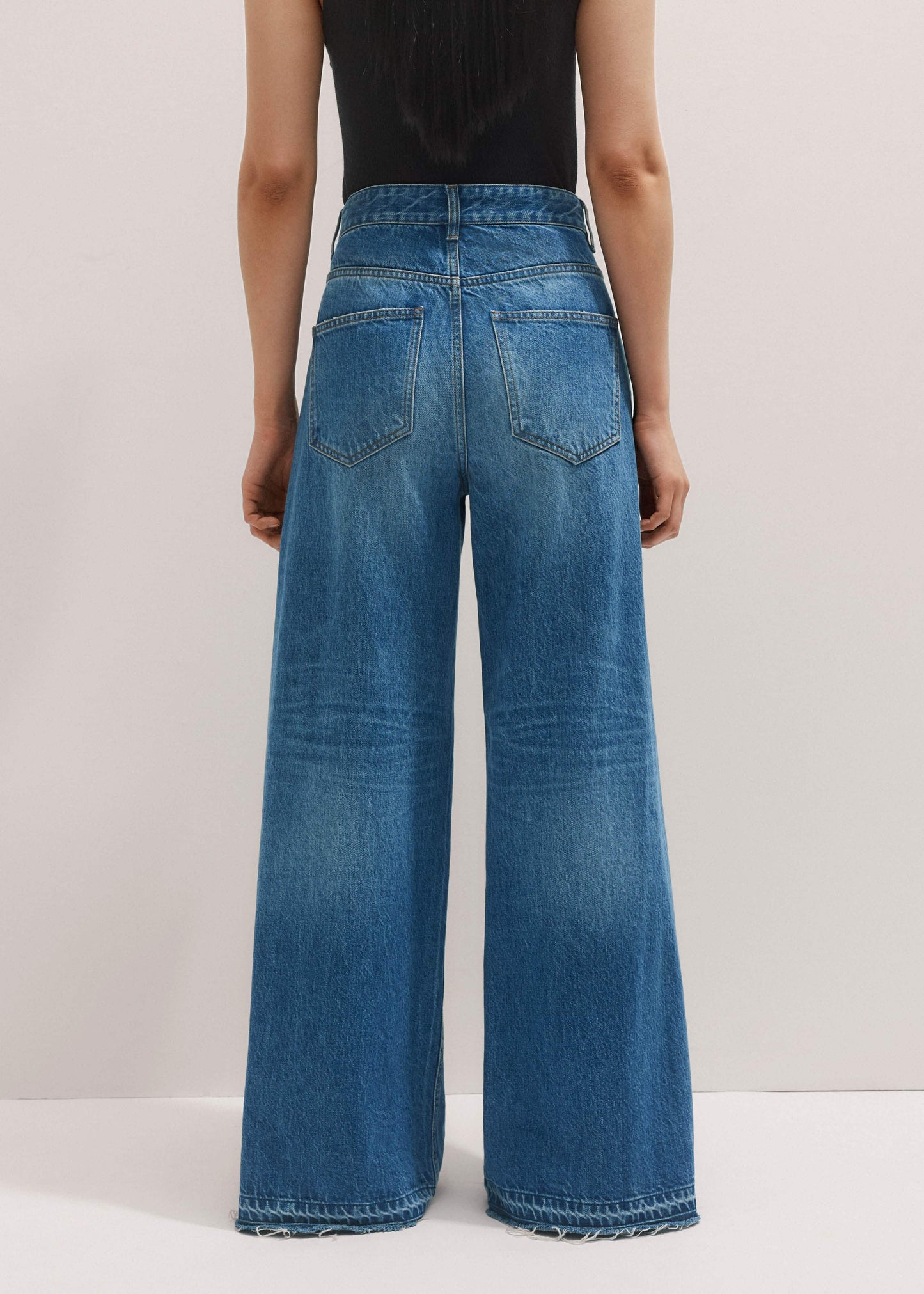 ME and EM Clothing Blue Distressed Ultimate Wide-Leg Jean