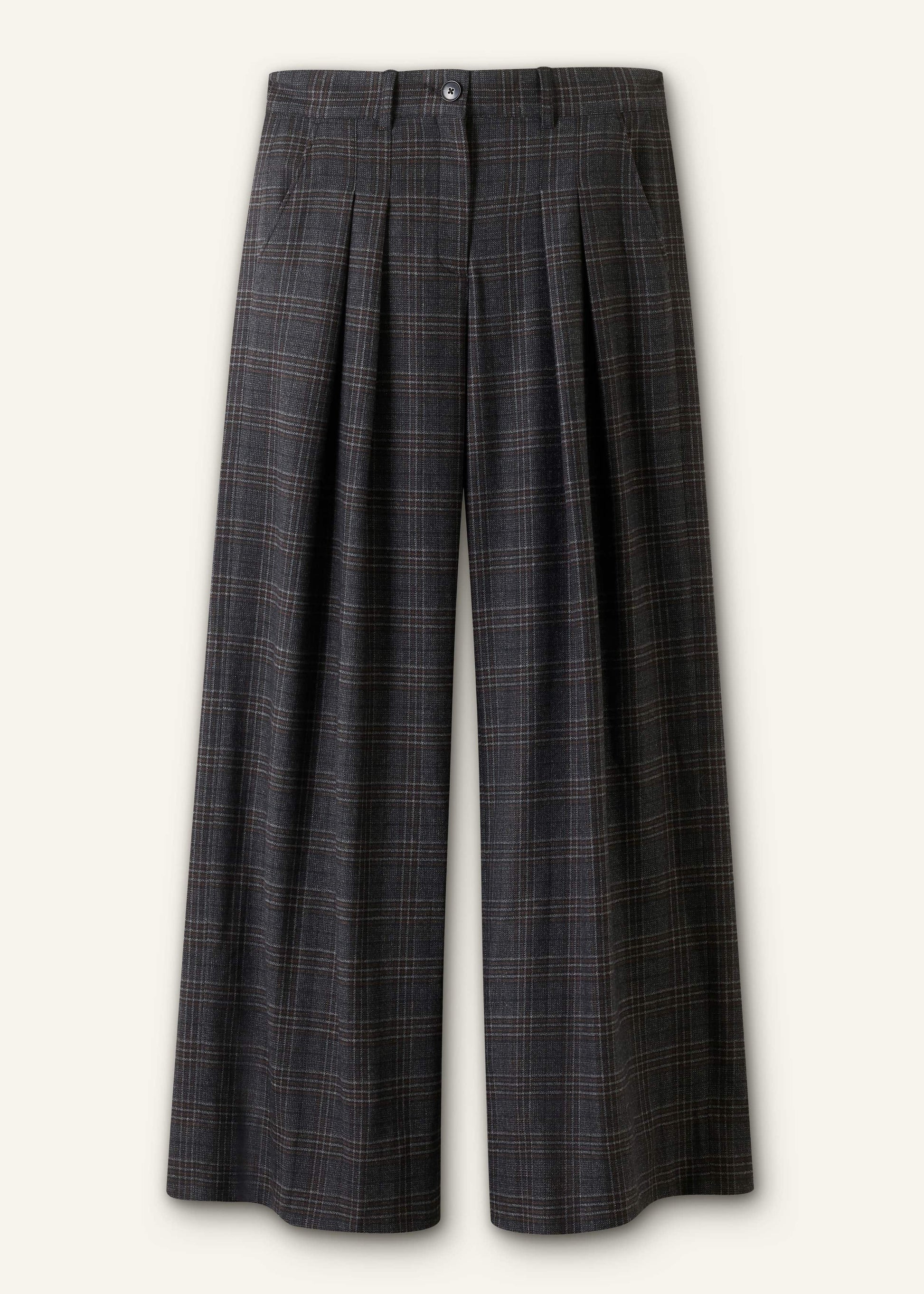 ME and EM Clothing Gray Wool Wide-Leg Double Pleat Trouser