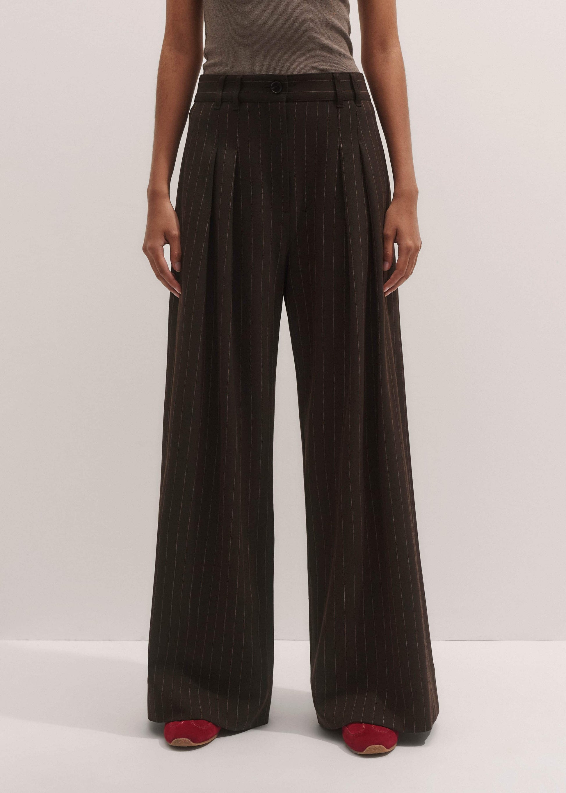 ME and EM Clothing Brown Wide-Leg Pant