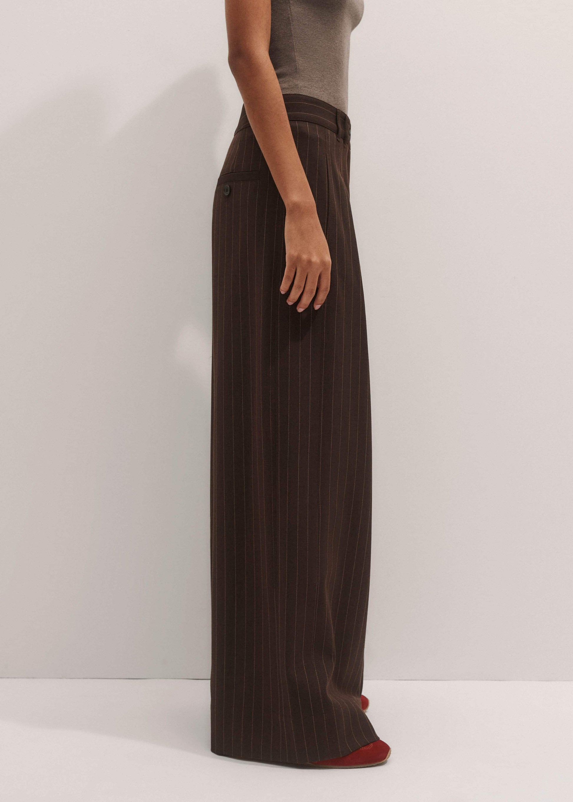 ME and EM Clothing Brown Wide-Leg Pant