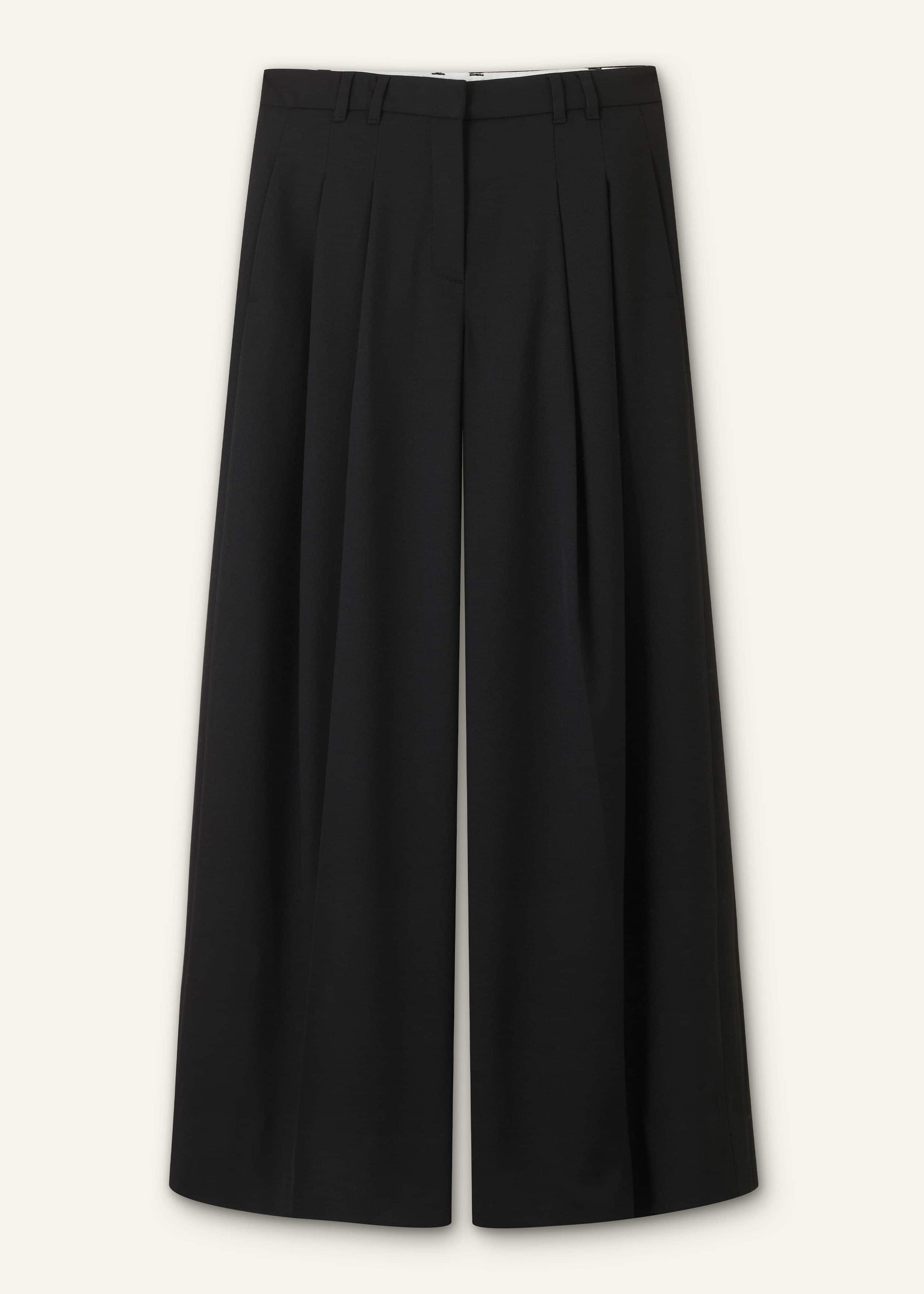 ME and EM Clothing Black Wide-Leg Pleat Pant