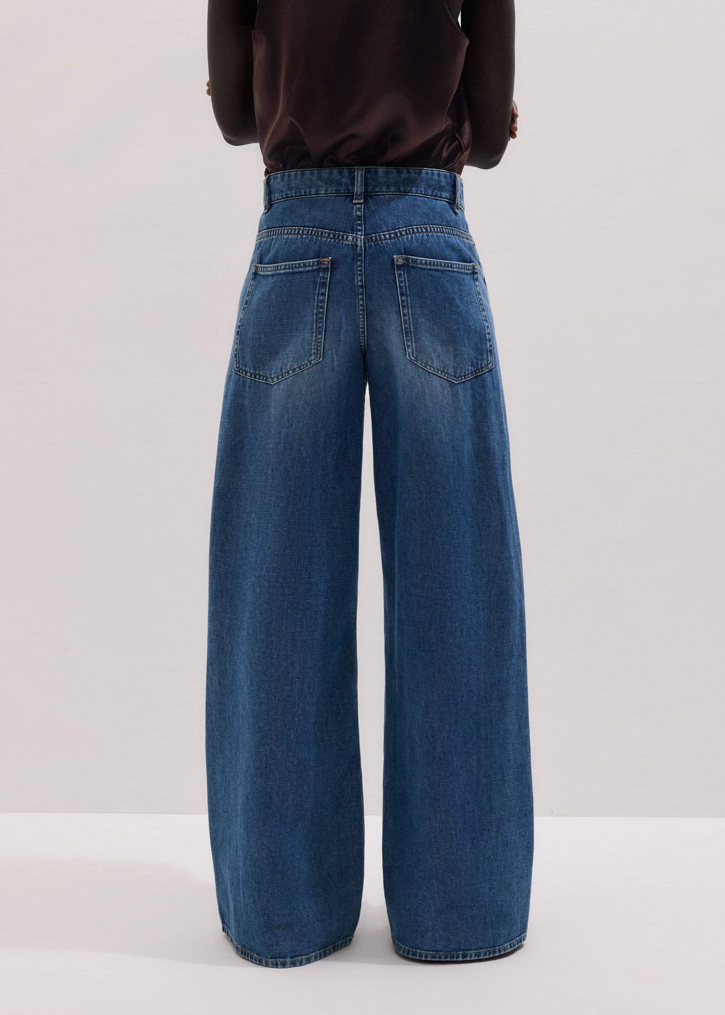ME and EM Clothing Blue Relaxed Baggy Wide-Leg Jean