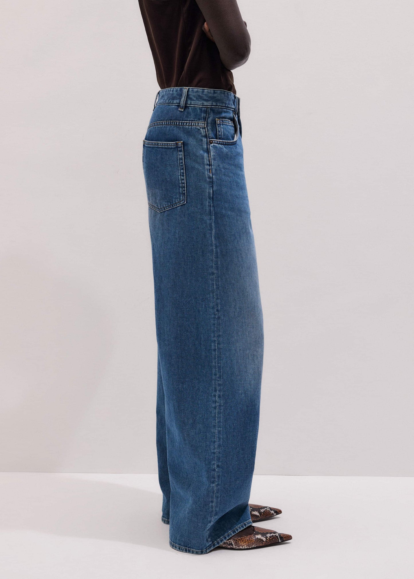 ME and EM Clothing Blue Relaxed Baggy Wide-Leg Jean