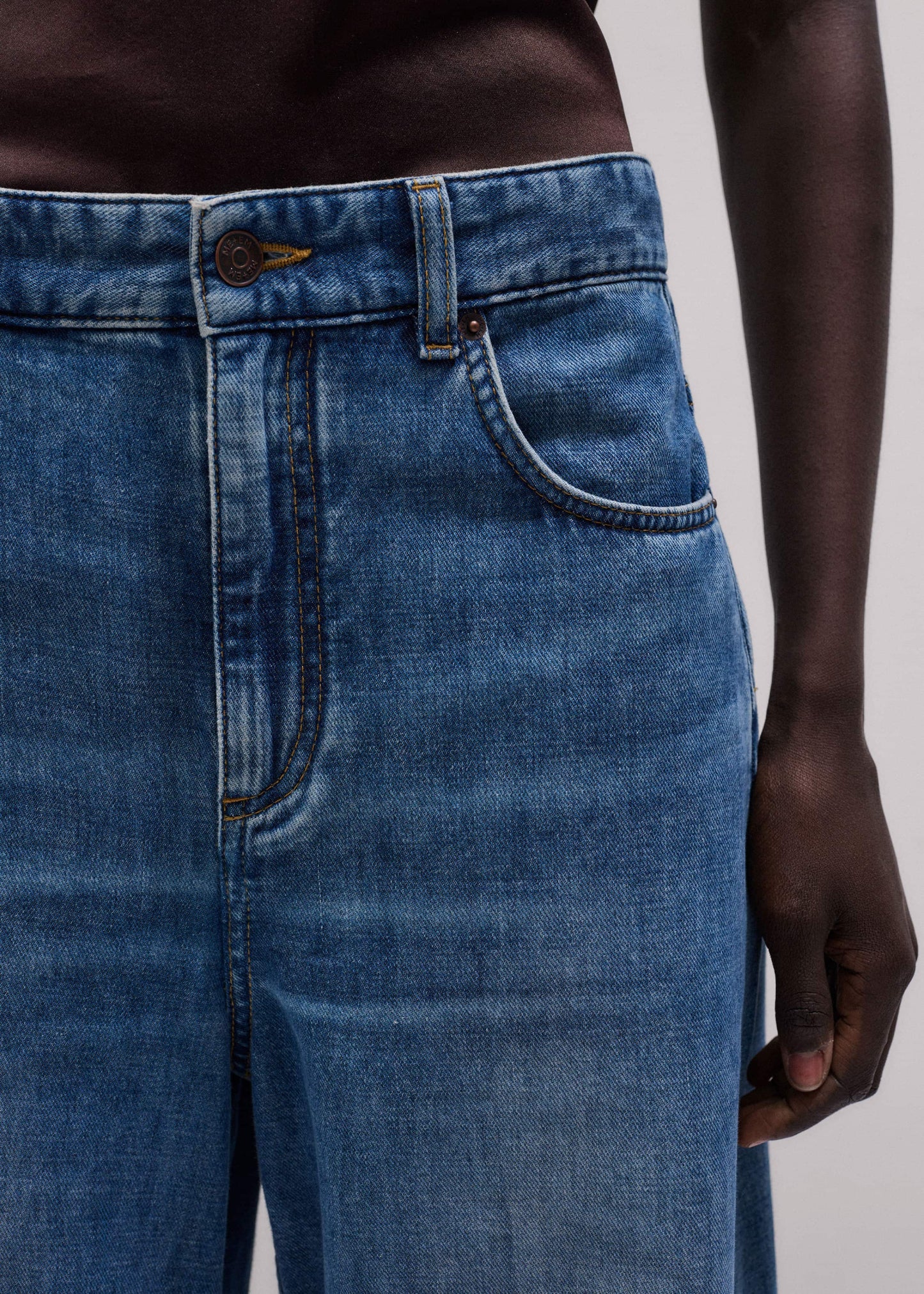 ME and EM Clothing Blue Relaxed Baggy Wide-Leg Jean