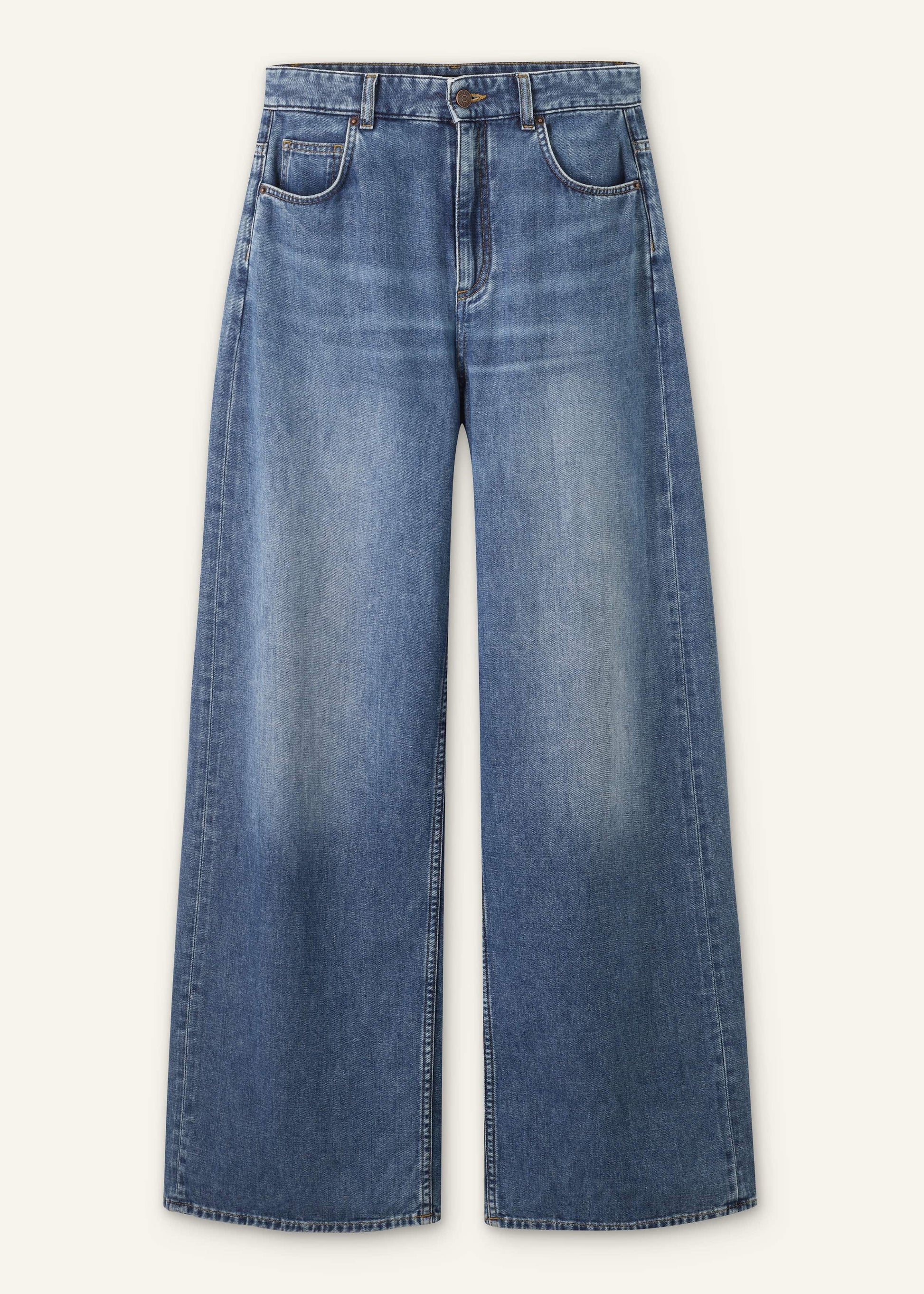 ME and EM Clothing Blue Relaxed Baggy Wide-Leg Jean
