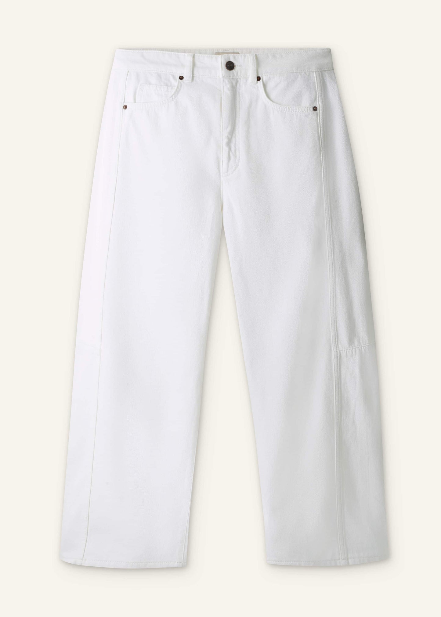 ME and EM Clothing White Exaggerated Crop Jean
