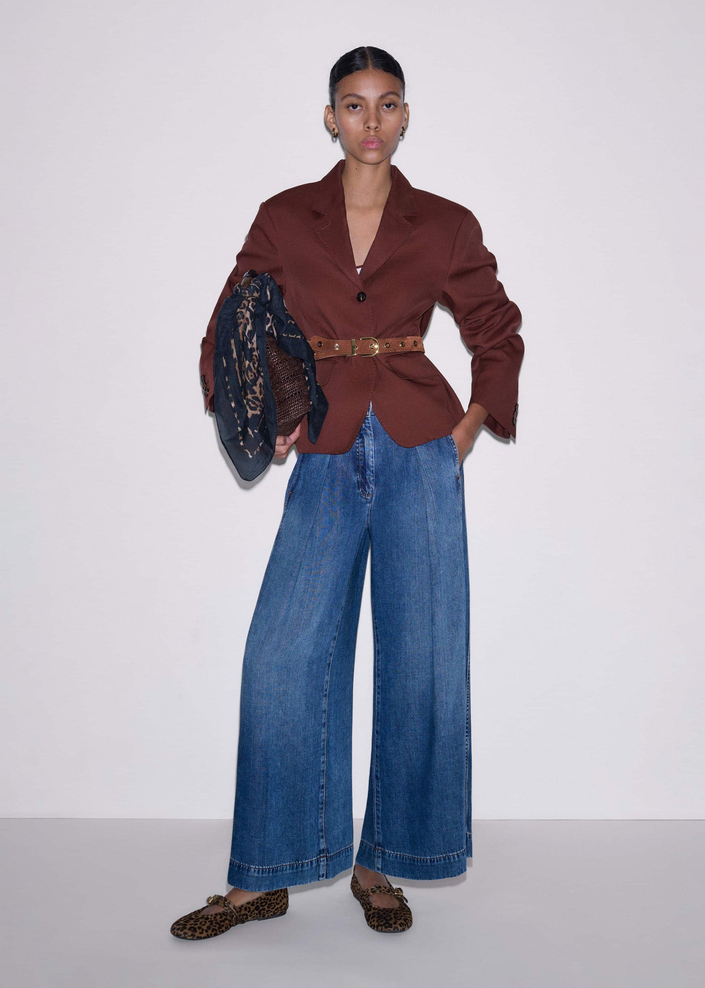 ME and EM Clothing Blue Straight Culotte Jean