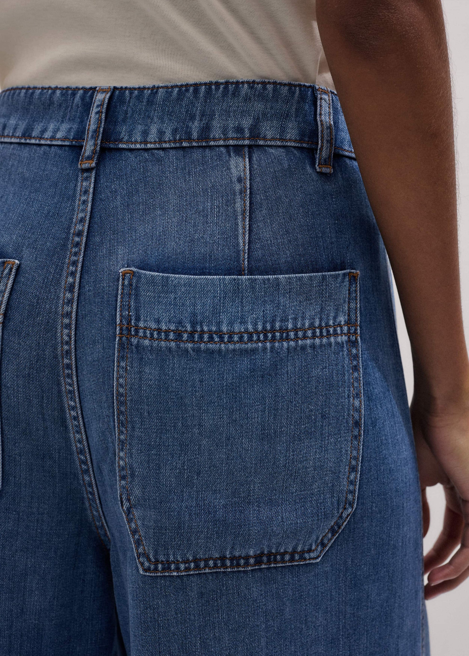 ME and EM Clothing Blue Straight Culotte Jean