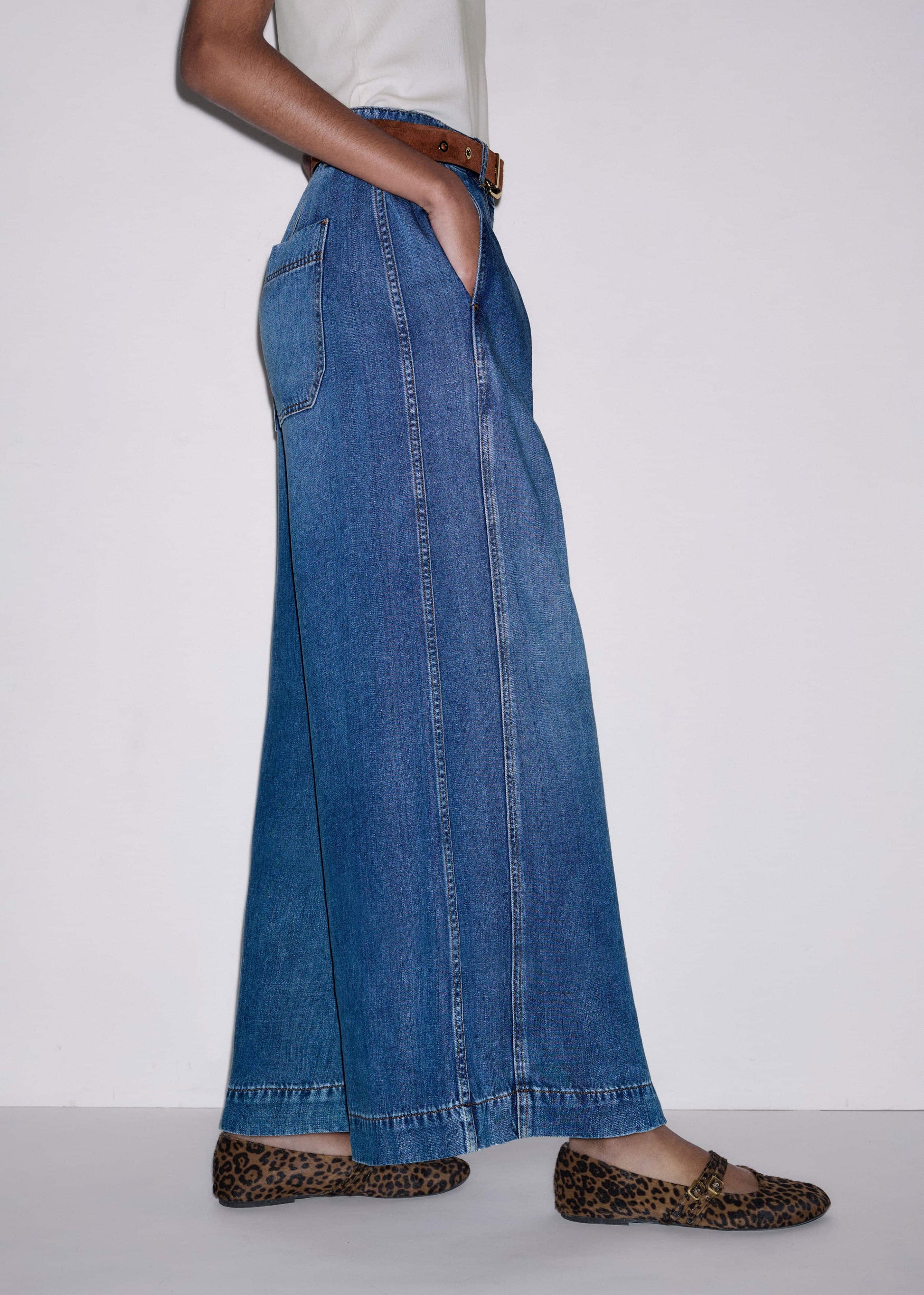 ME and EM Clothing Blue Straight Culotte Jean