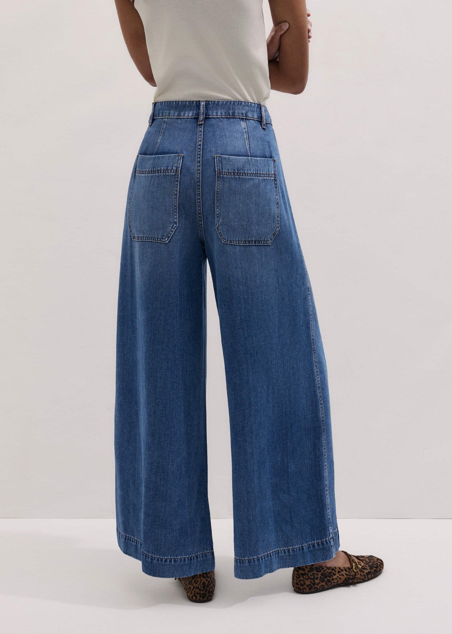 ME and EM Clothing Blue Straight Culotte Jean