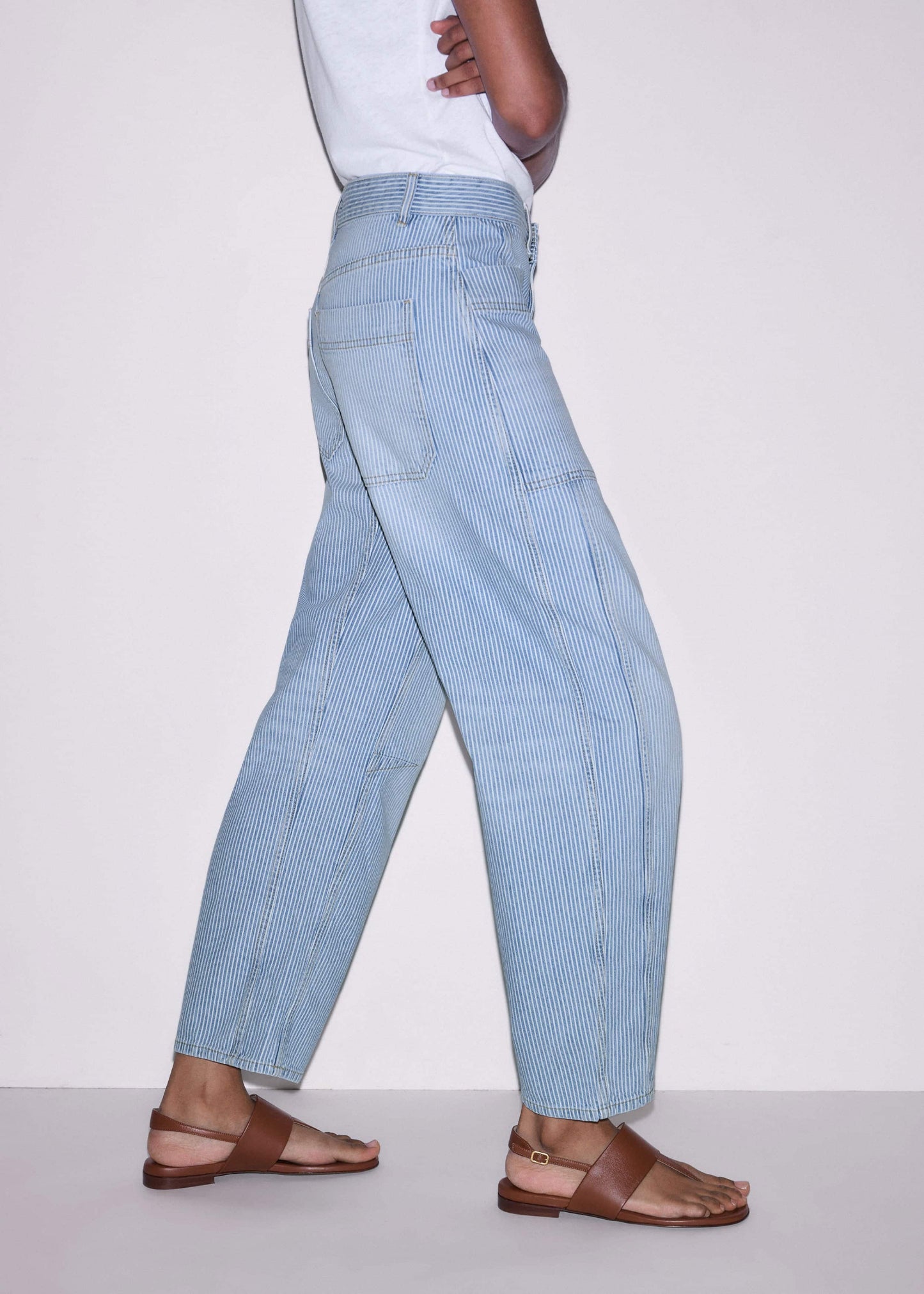 ME and EM Clothing Blue Micro Stripe Engineered Leg Jean