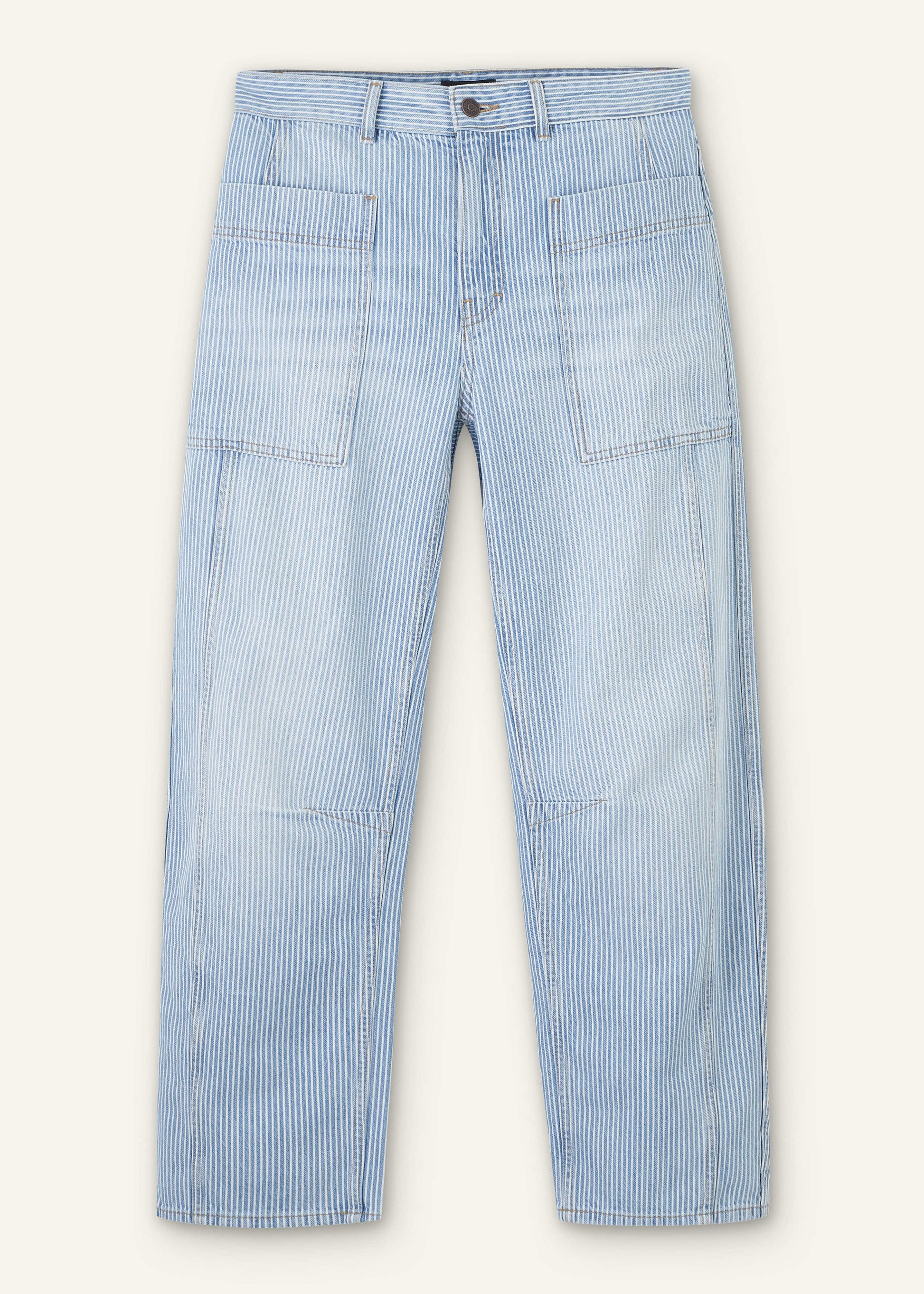 ME and EM Clothing Blue Micro Stripe Engineered Leg Jean