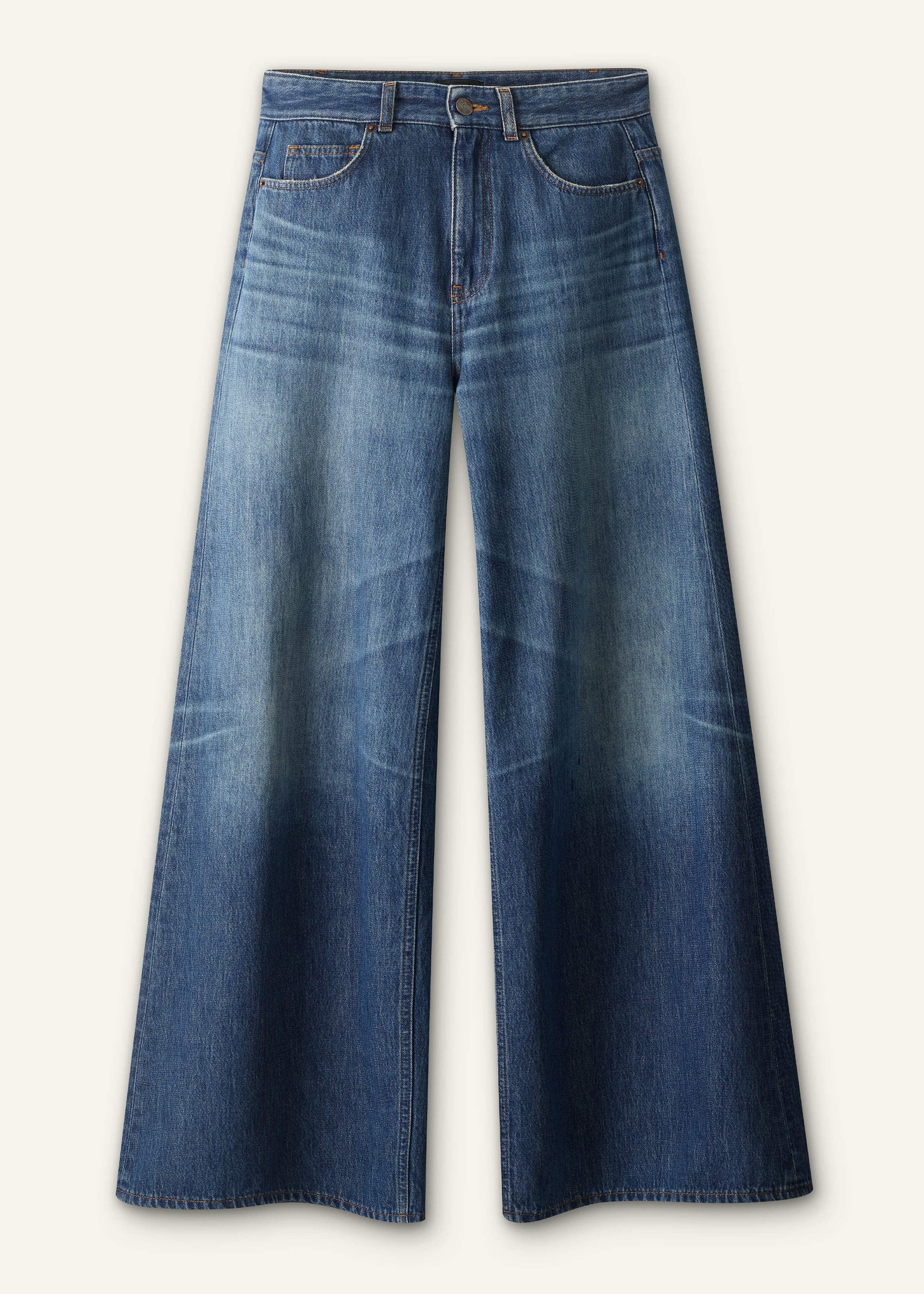 ME and EM Clothing Mid Blue Super Wide Baggy Jean