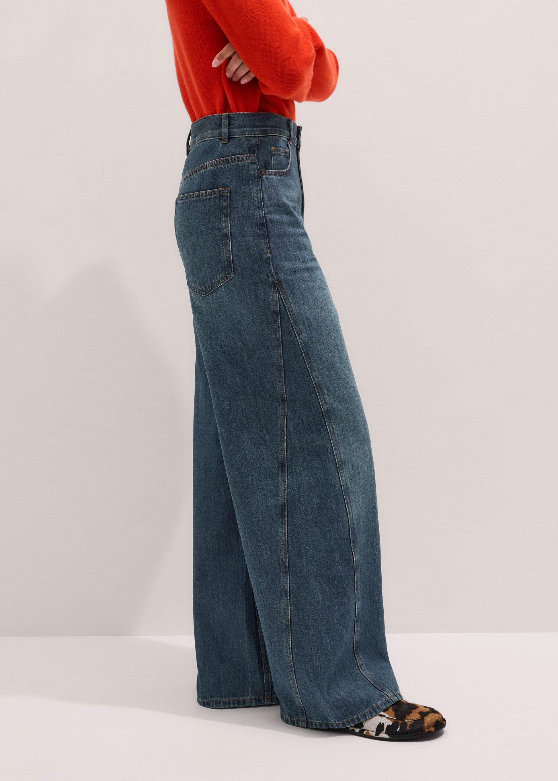 ME and EM Clothing Blue Relaxed Straight Insert Jean