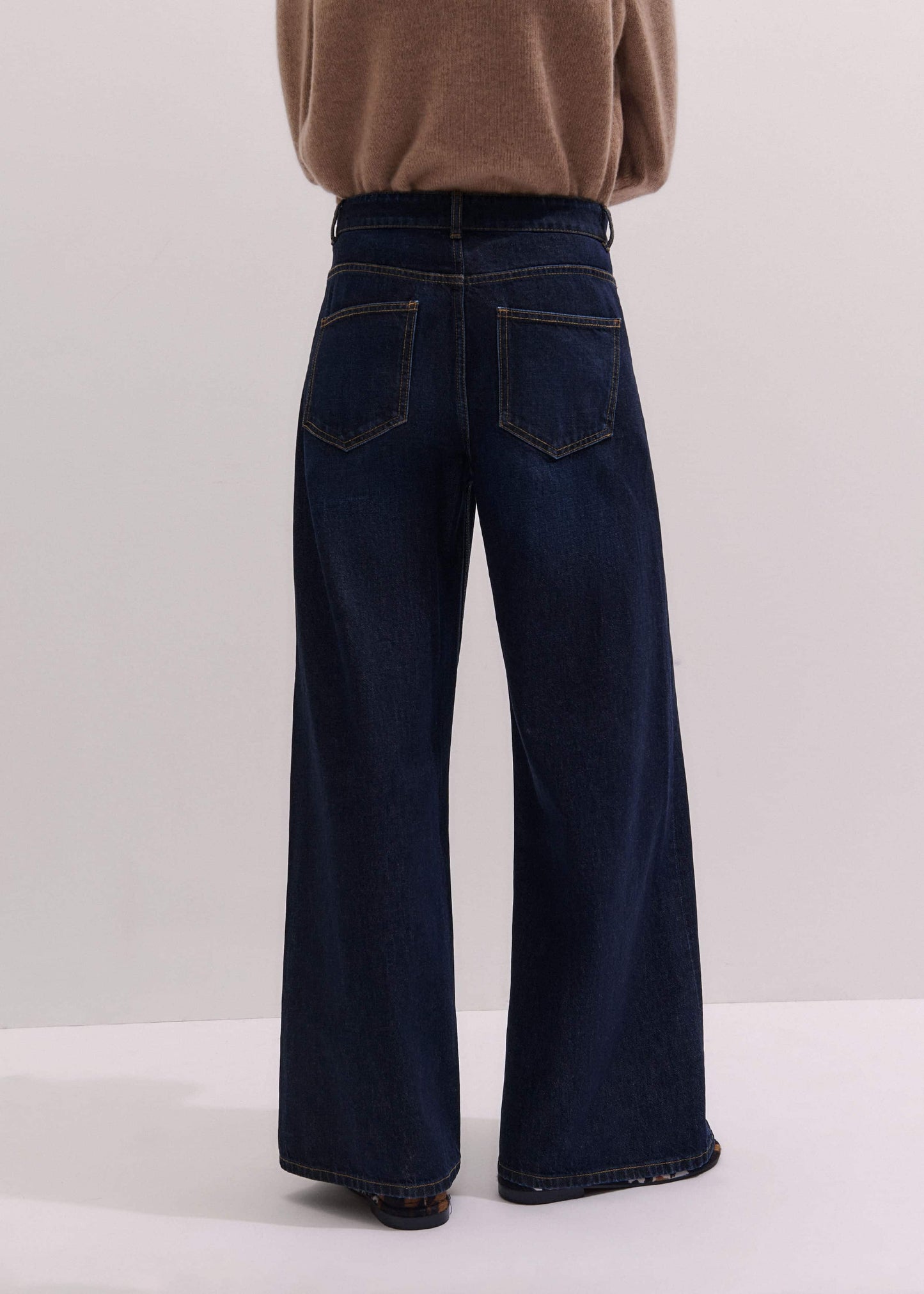 ME and EM Clothing Dark Blue Rinse Wash Ultimate Wide-Leg Jean