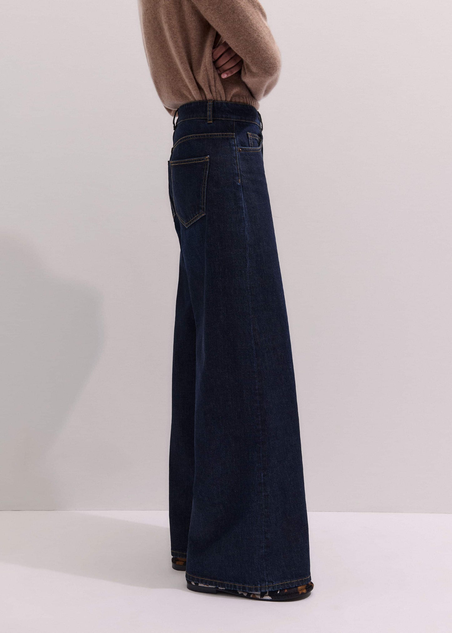 ME and EM Clothing Dark Blue Rinse Wash Ultimate Wide-Leg Jean