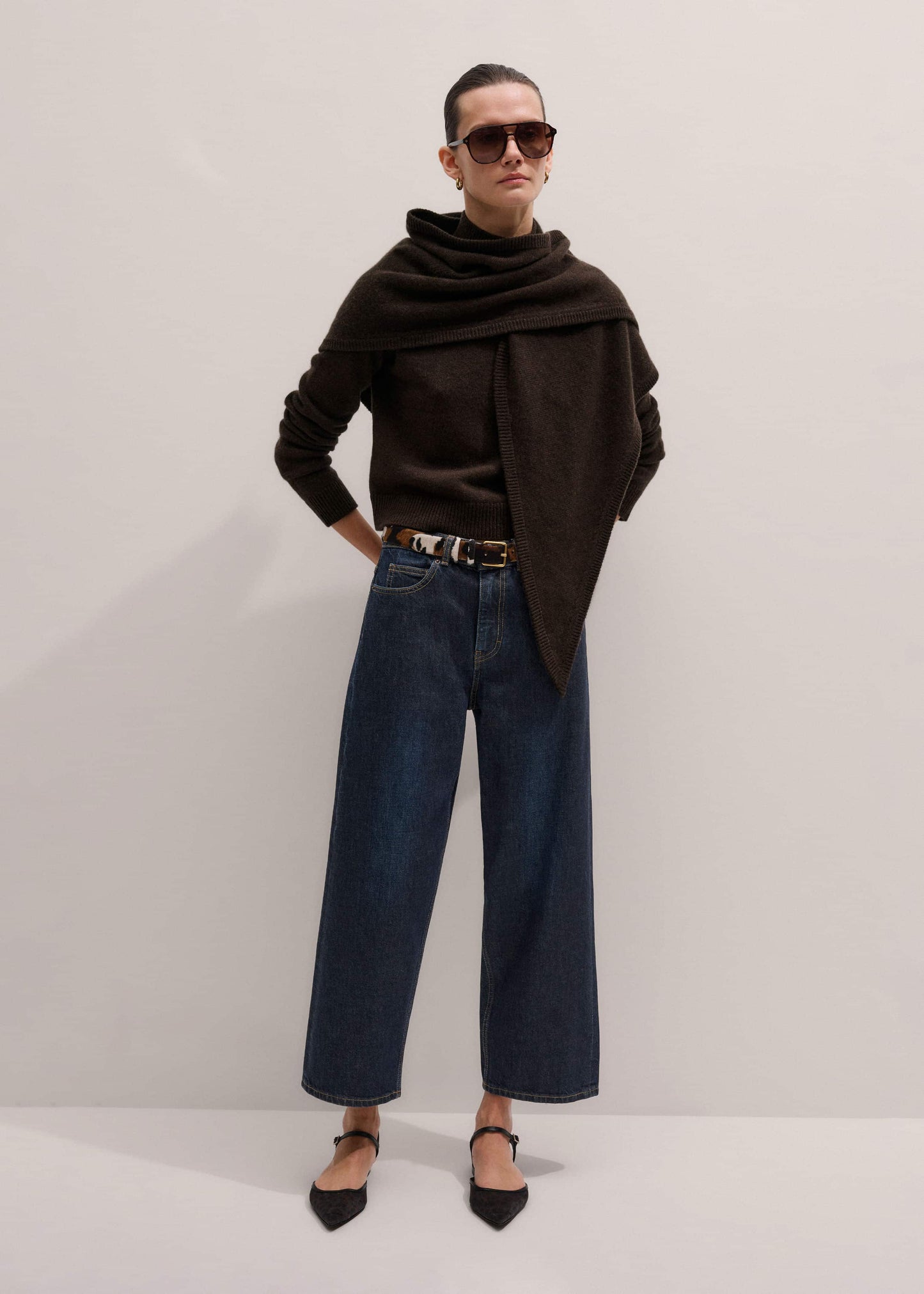 ME and EM Clothing Dark Blue Straight Crop Jean