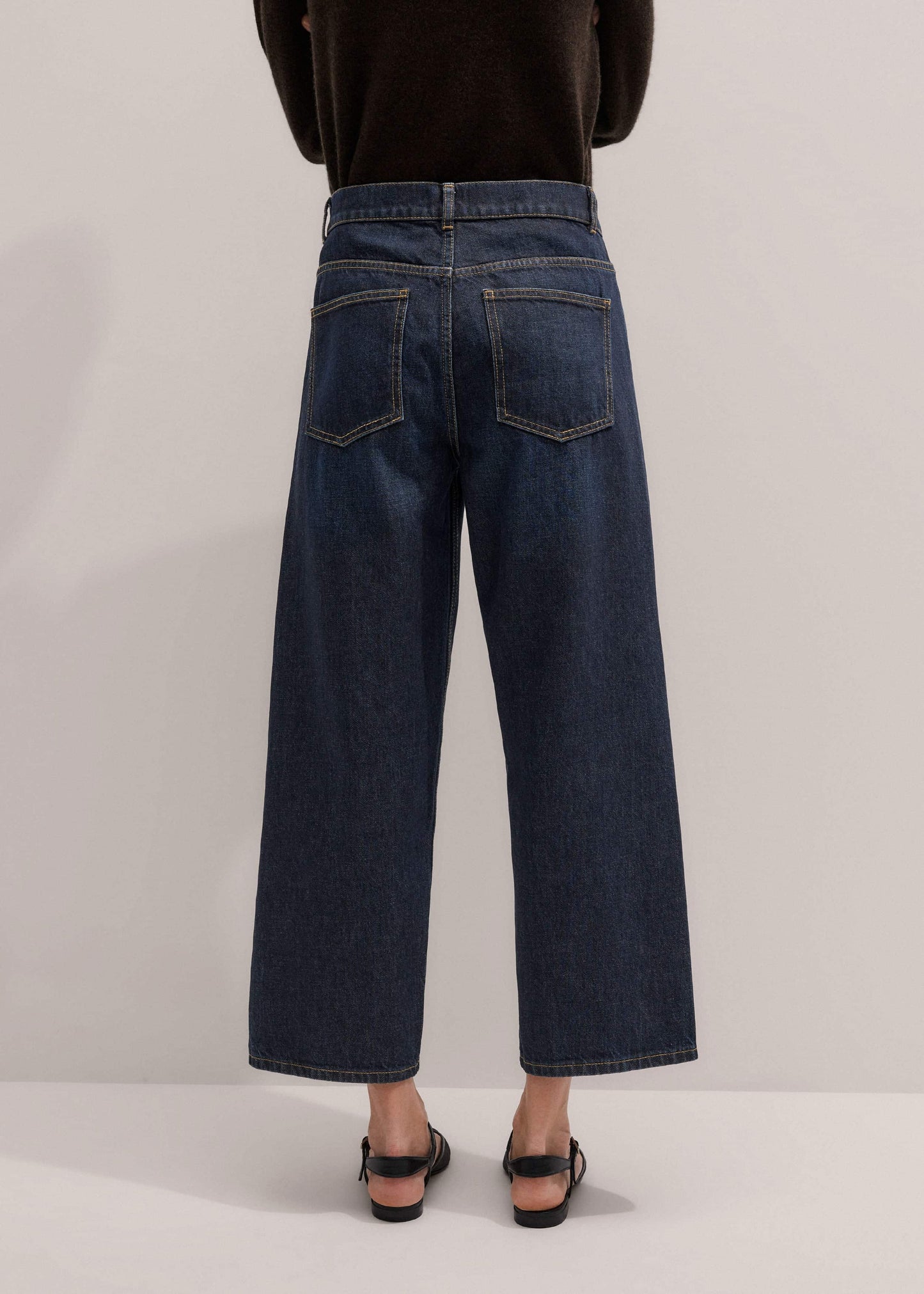 ME and EM Clothing Dark Blue Straight Crop Jean
