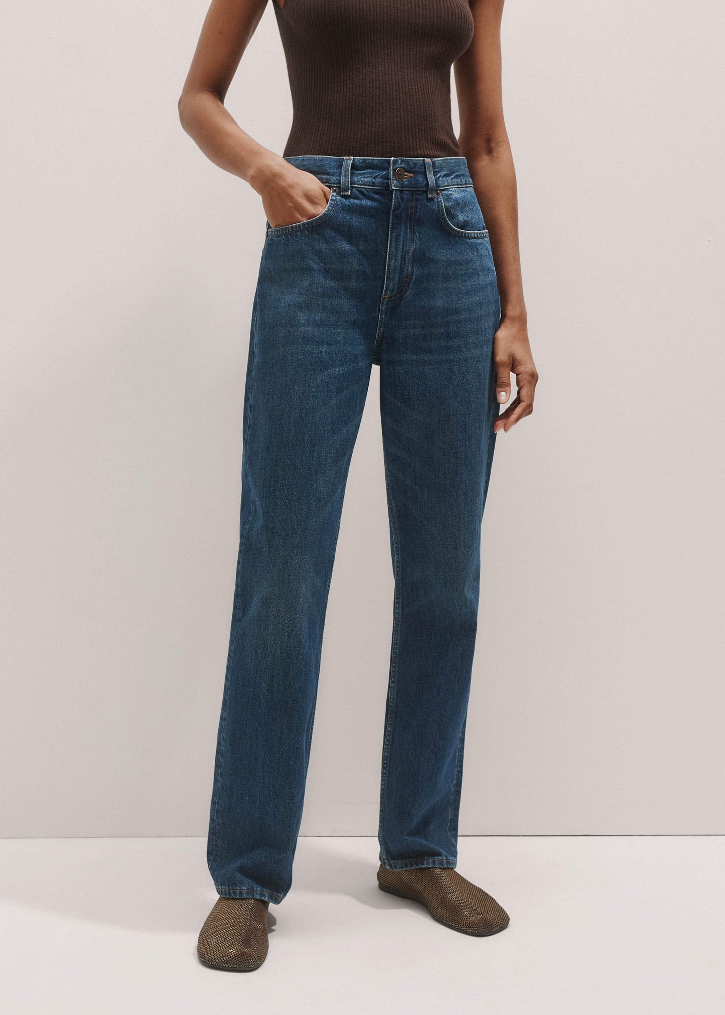 ME and EM Clothing Blue Full-Length Straight Jean