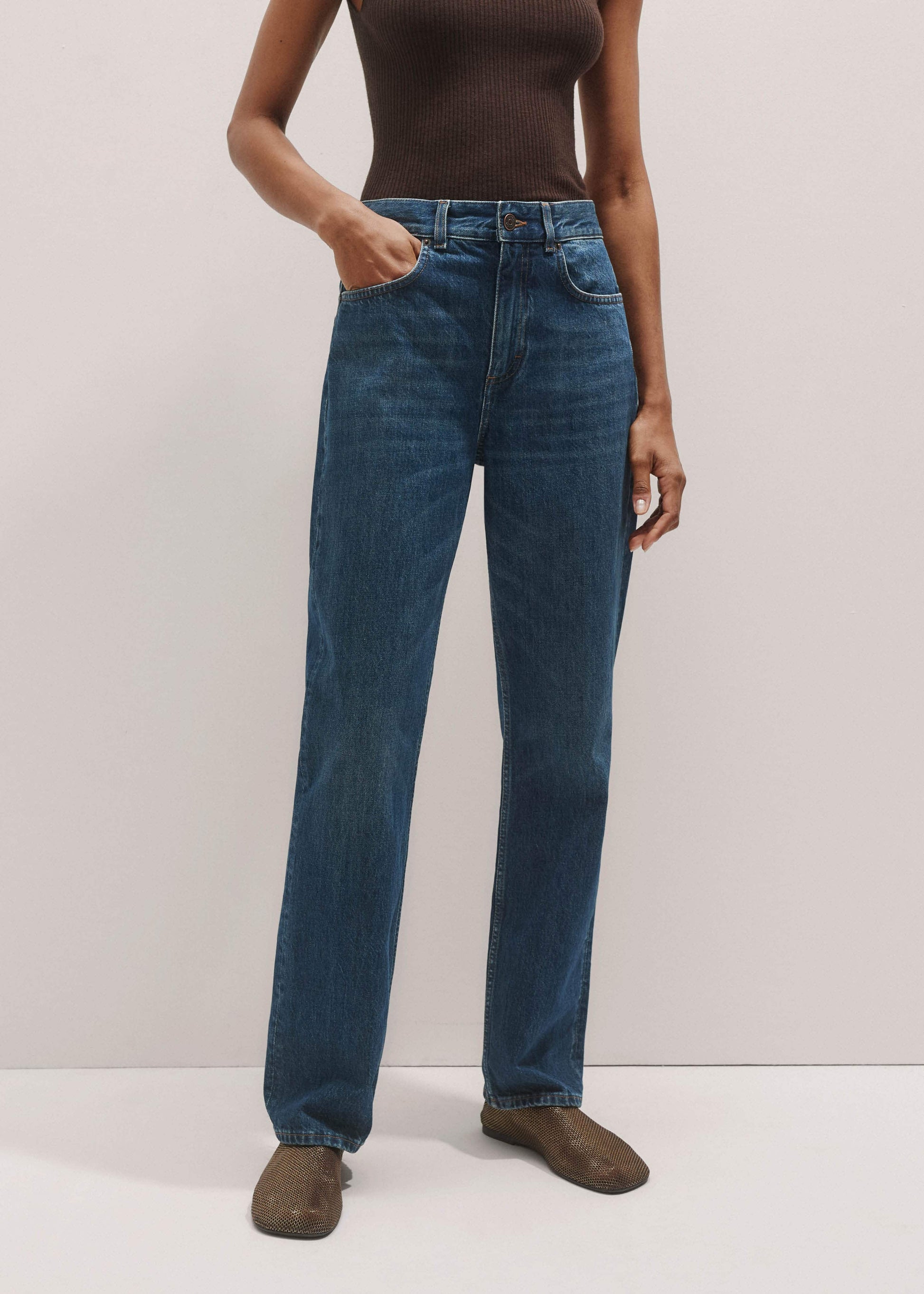 ME and EM Clothing Blue Full-Length Straight Jean