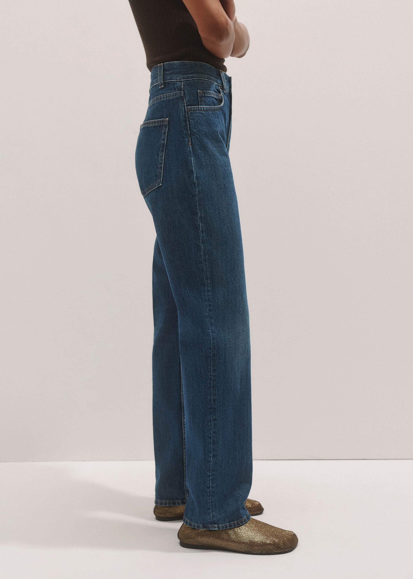 ME and EM Clothing Blue Full-Length Straight Jean