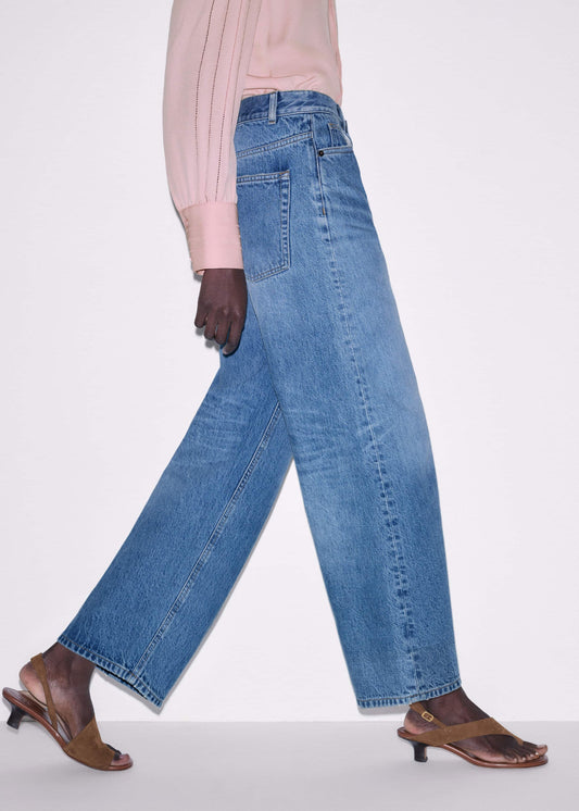 ME and EM Clothing Light Blue Relaxed Straight Crop Jean