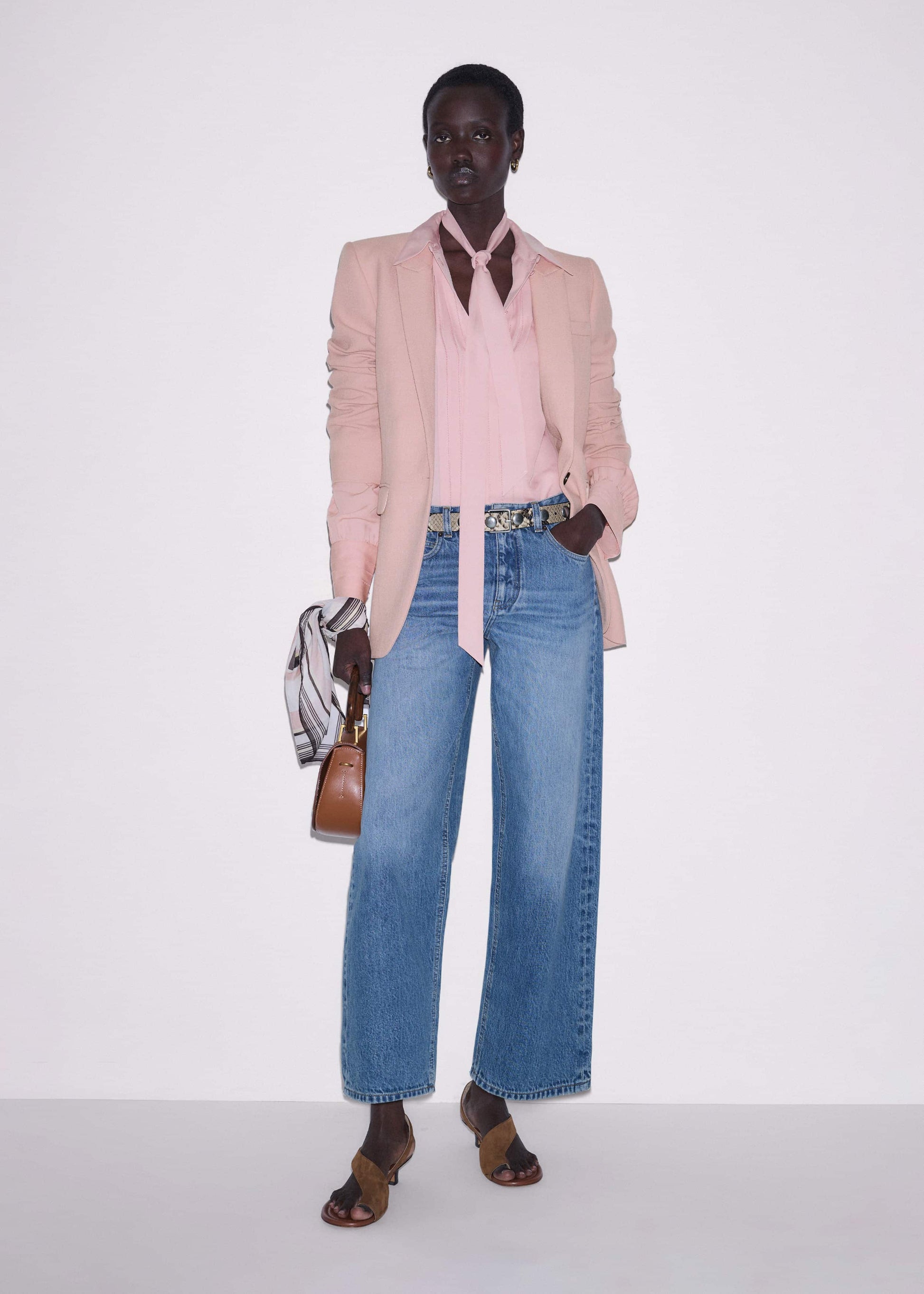 ME and EM Clothing Light Blue Relaxed Straight Crop Jean