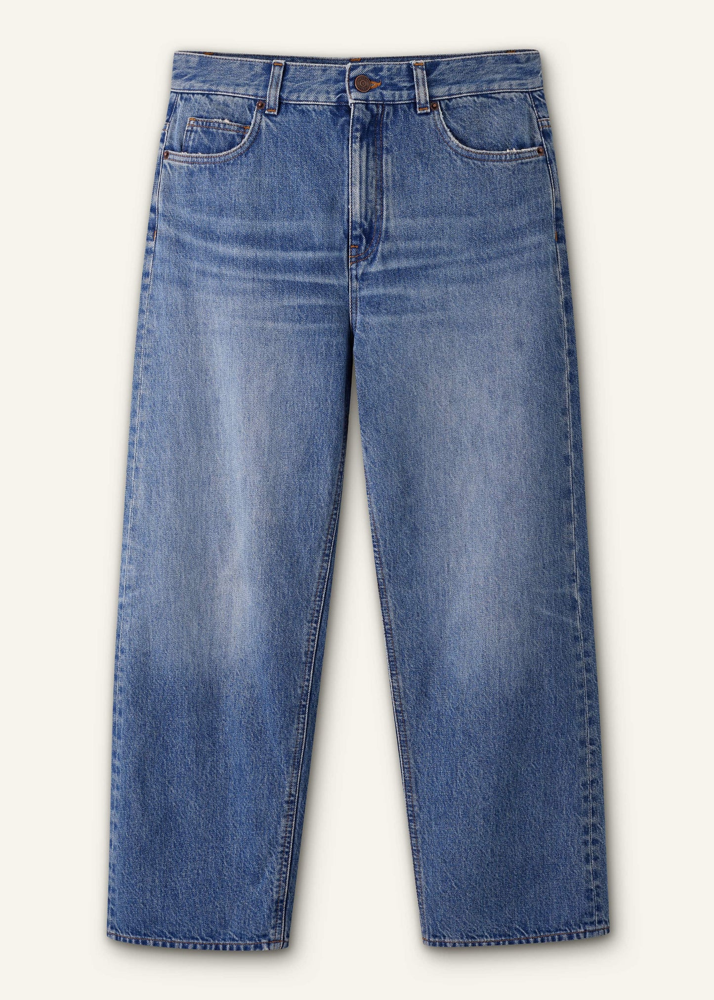 ME and EM Clothing Light Blue Relaxed Straight Crop Jean