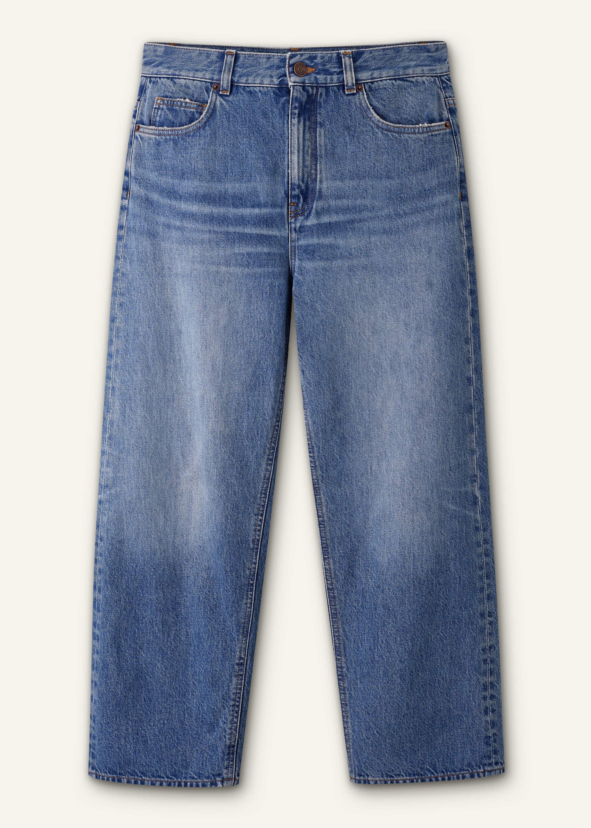 ME and EM Clothing Light Blue Relaxed Straight Crop Jean