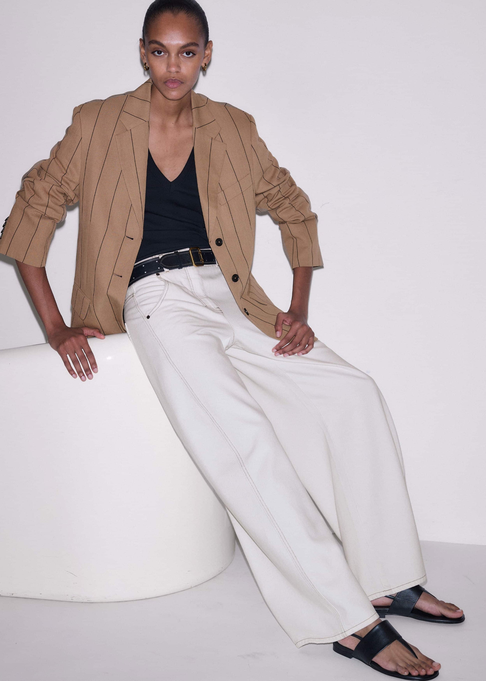 ME and EM Clothing White Relaxed Engineered Jean