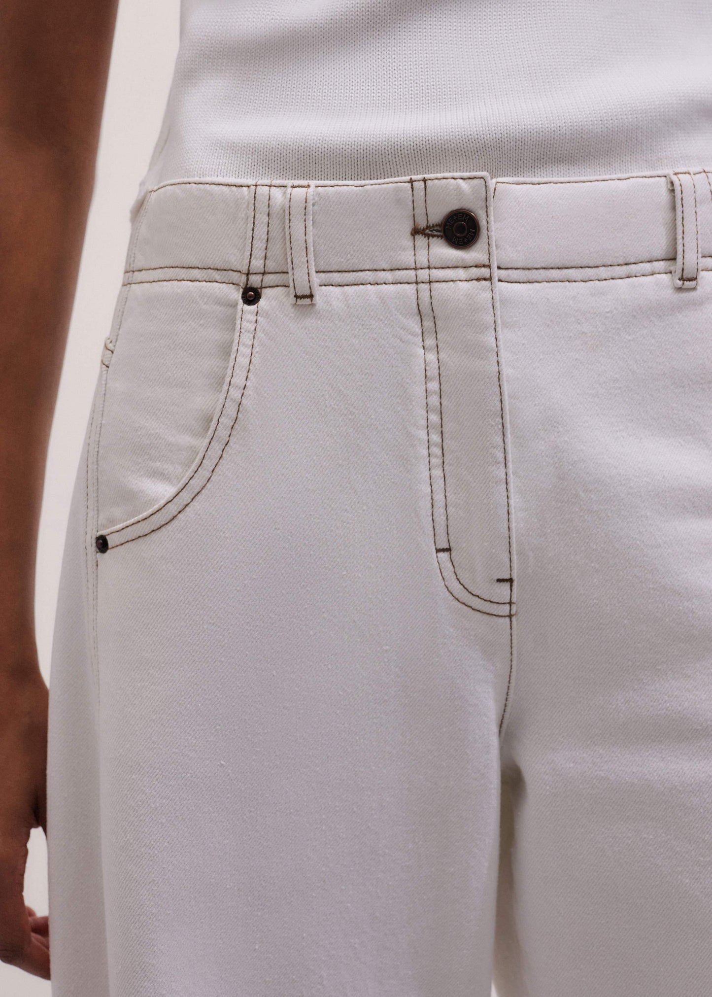 ME and EM Clothing White Relaxed Engineered Jean