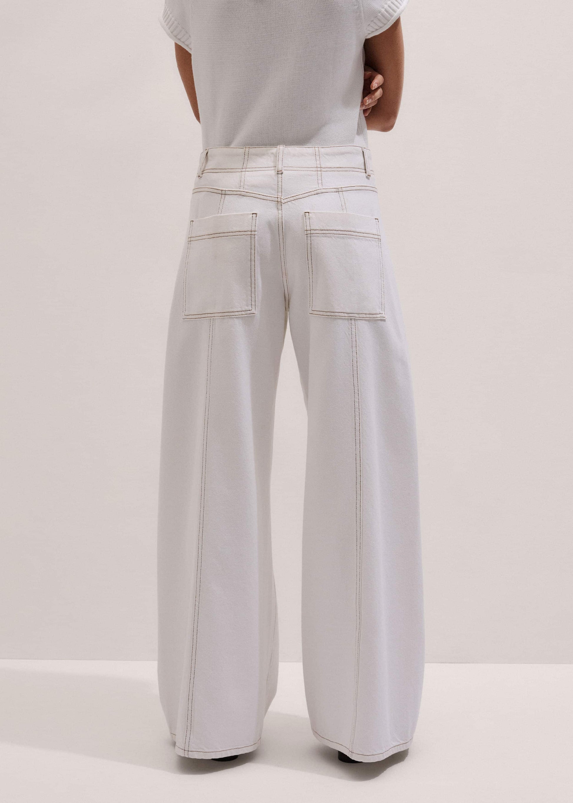 ME and EM Clothing White Relaxed Engineered Jean