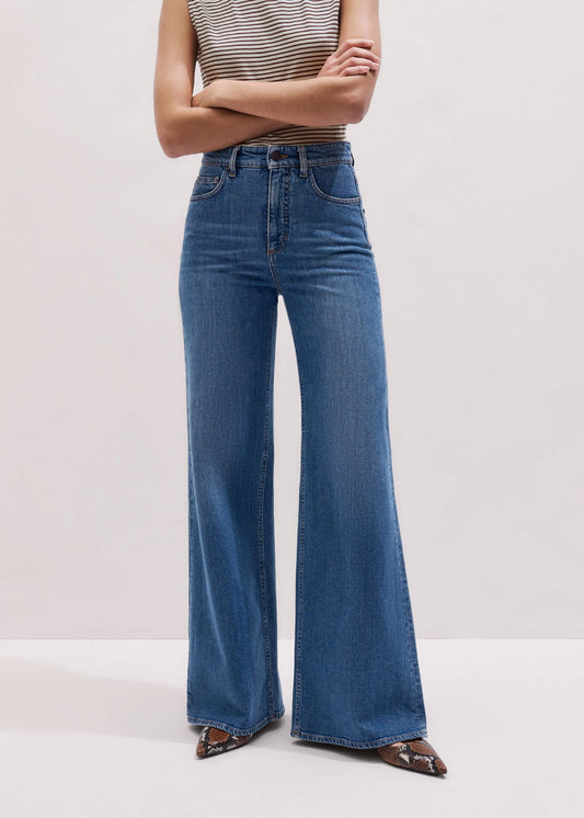 ME and EM Clothing Blue Super Flare Wide Jean