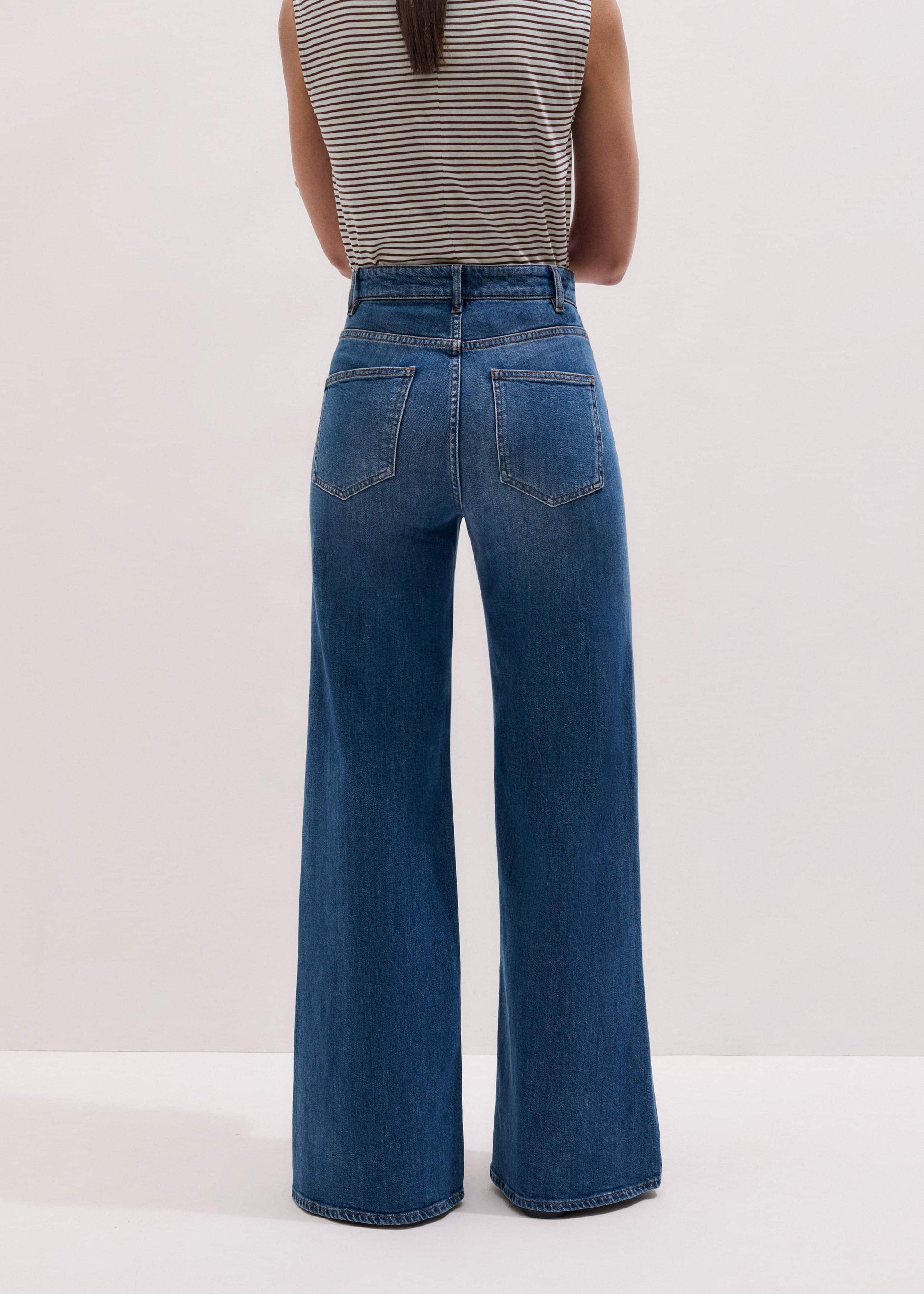 ME and EM Clothing Blue Super Flare Wide Jean