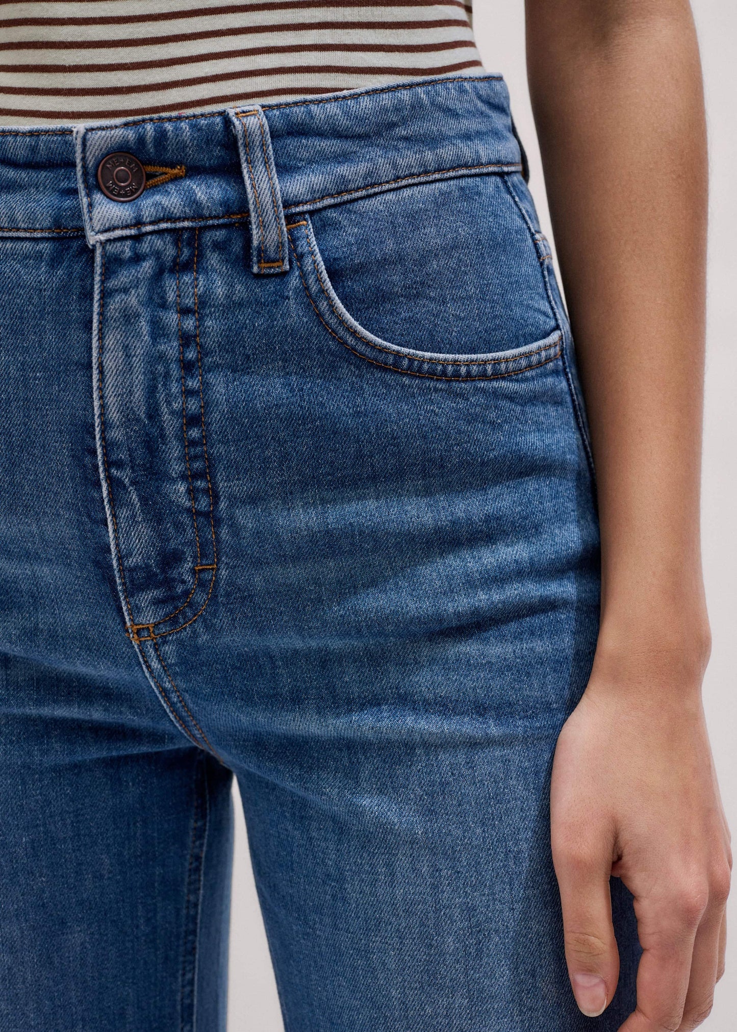 ME and EM Clothing Blue Super Flare Wide Jean