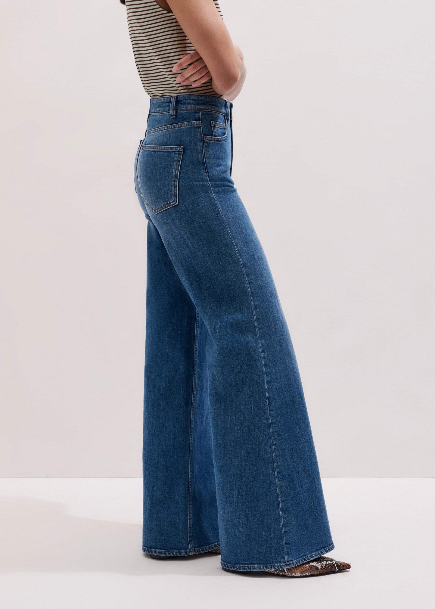 ME and EM Clothing Blue Super Flare Wide Jean