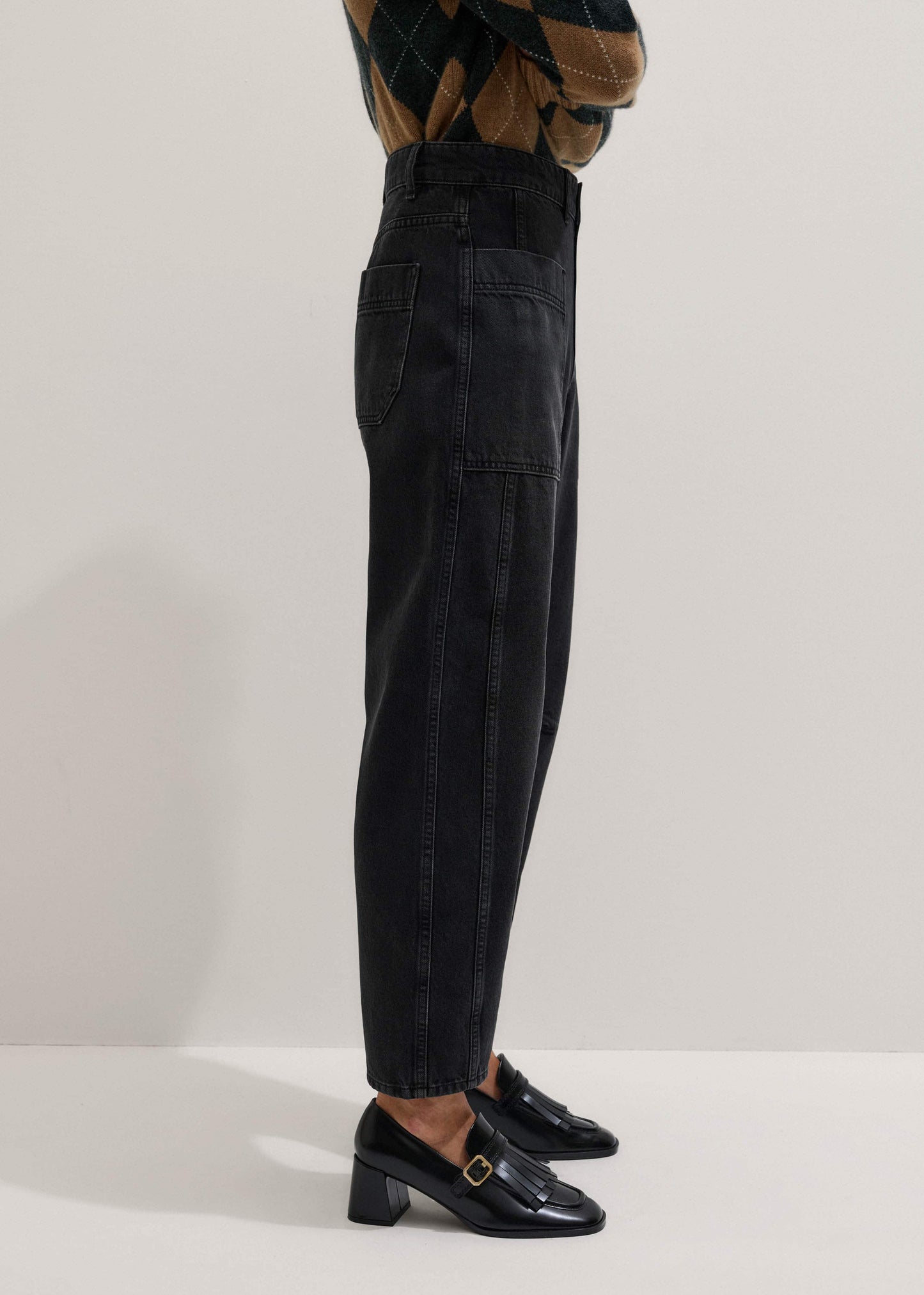 ME and EM Clothing Black Patch Pocket Engineered Jean