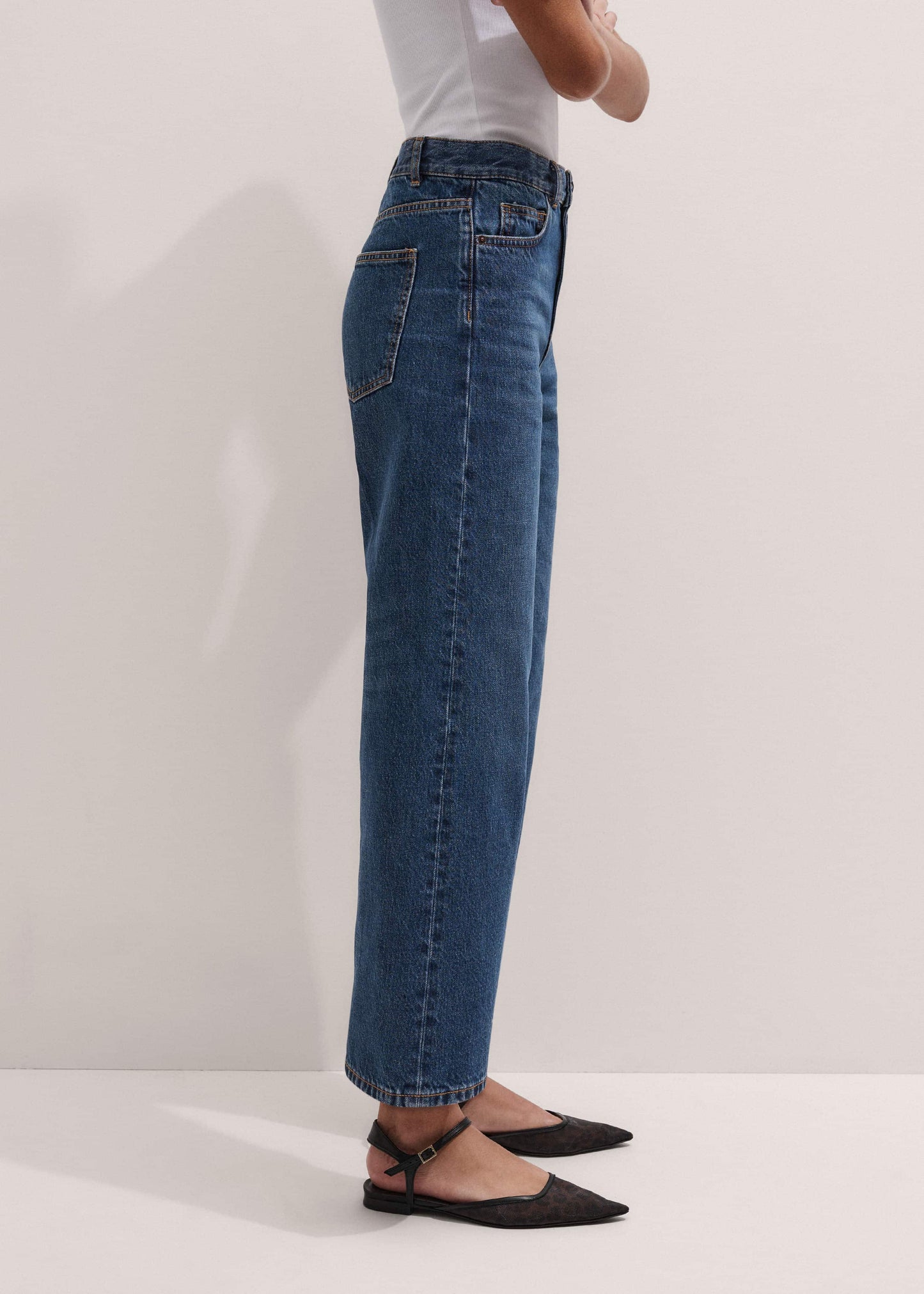 ME and EM Clothing Dark Blue Straight Crop Jean