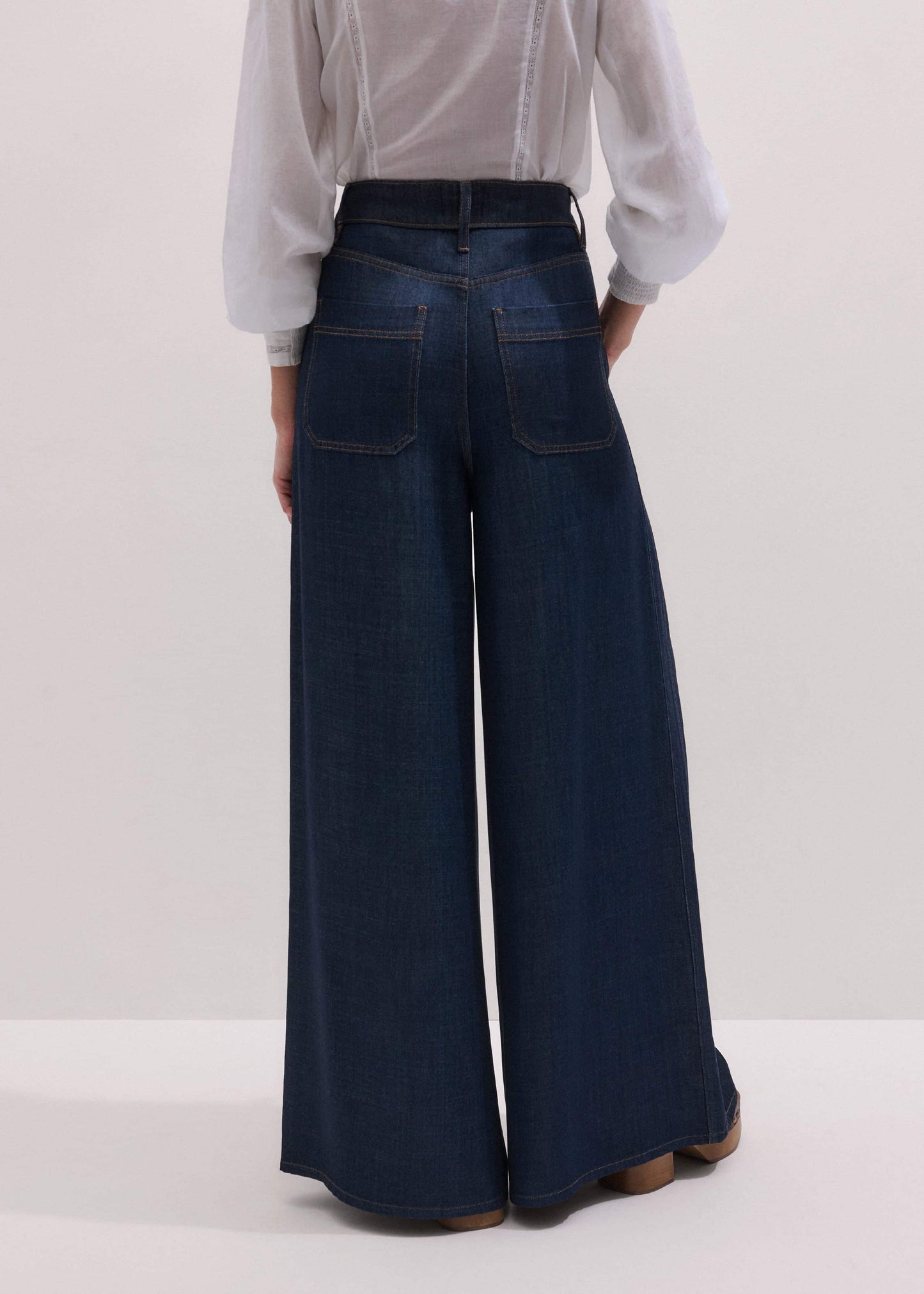 ME and EM Clothing Dark Blue Pleat Very Wide Pant