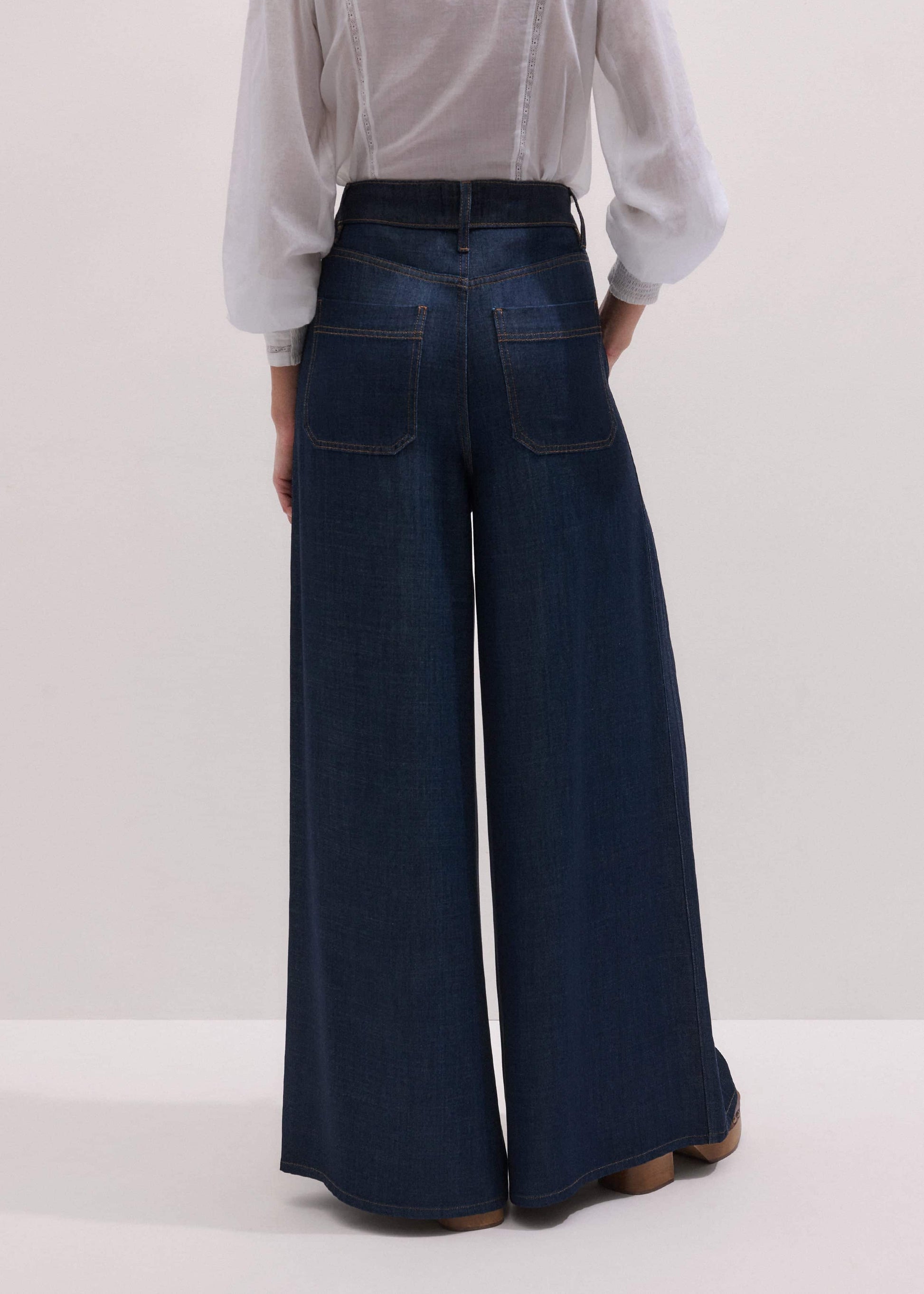 ME and EM Clothing Dark Blue Pleat Very Wide Pant